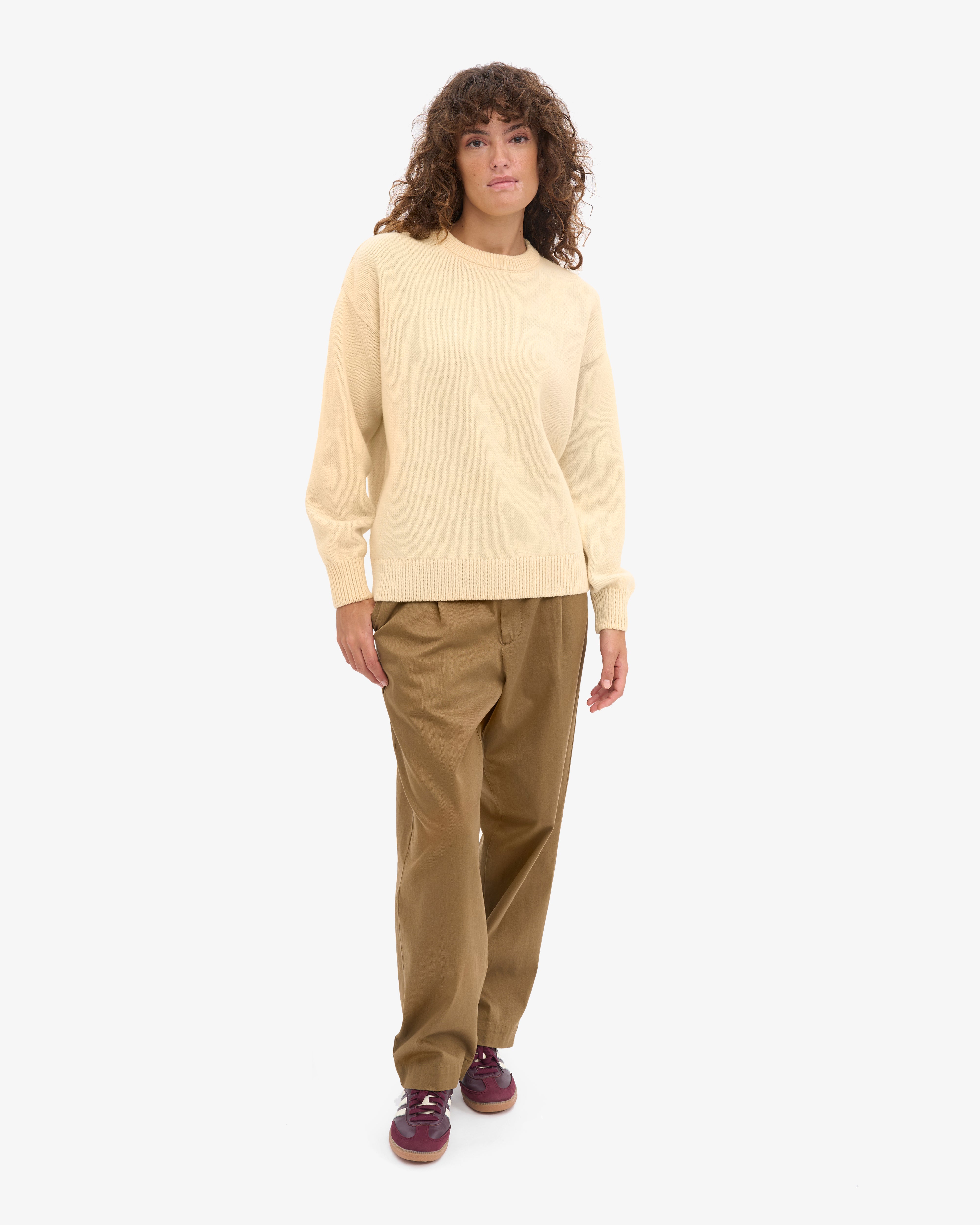 Oversized Merino Wool Crew - Soft Yellow