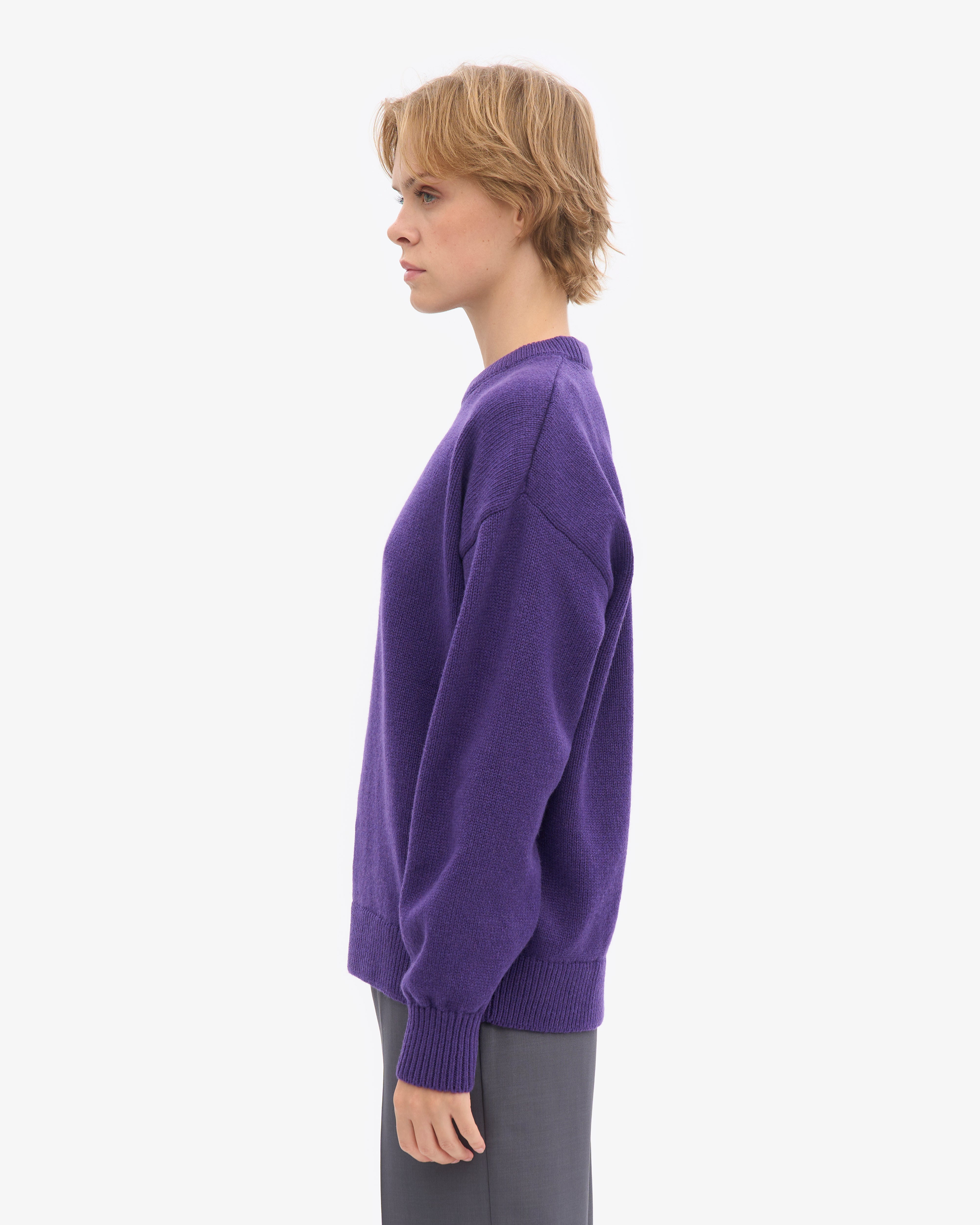Oversized Merino Wool Crew - Ultra Violet