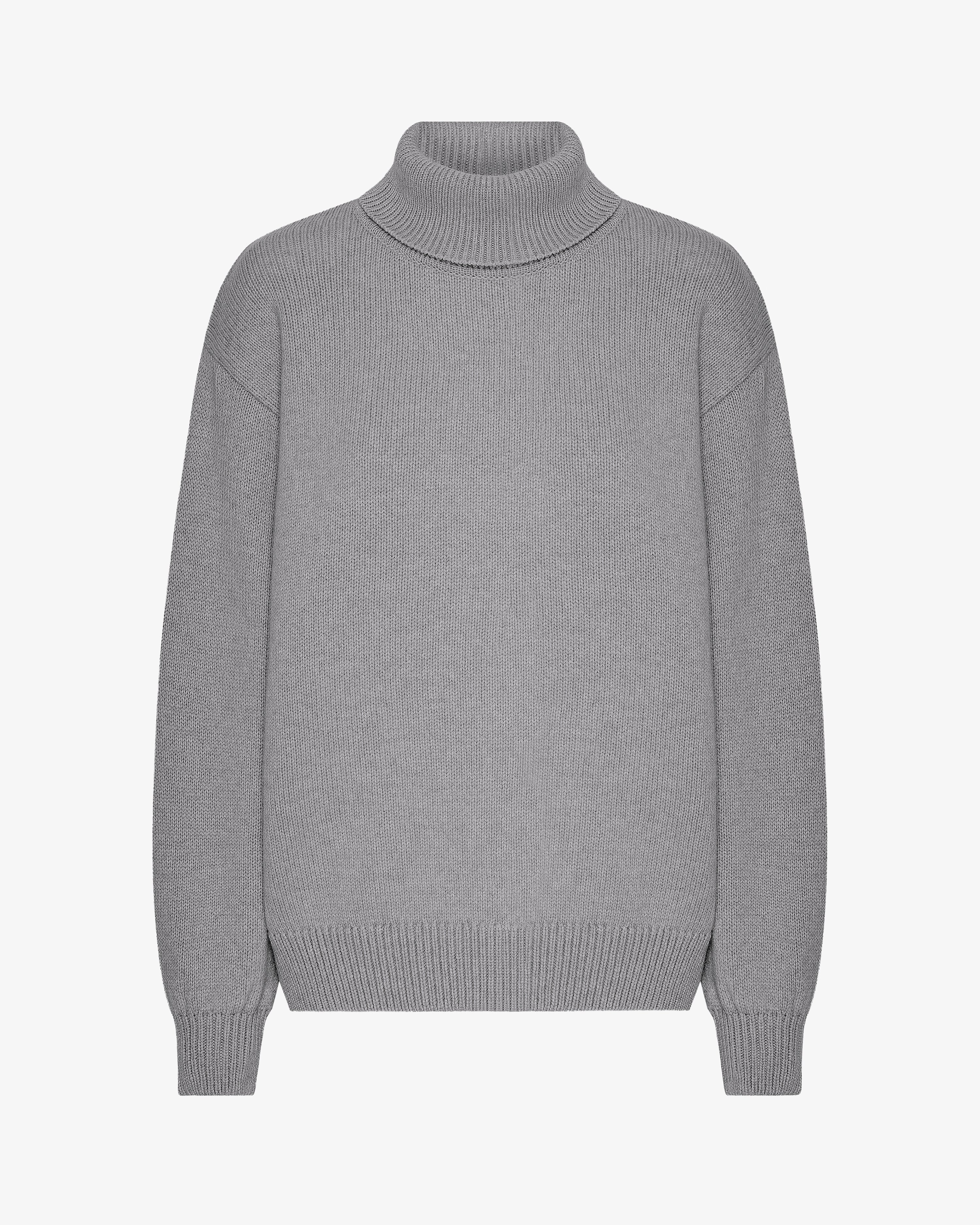 Merino Wool Turtleneck - Heather Grey