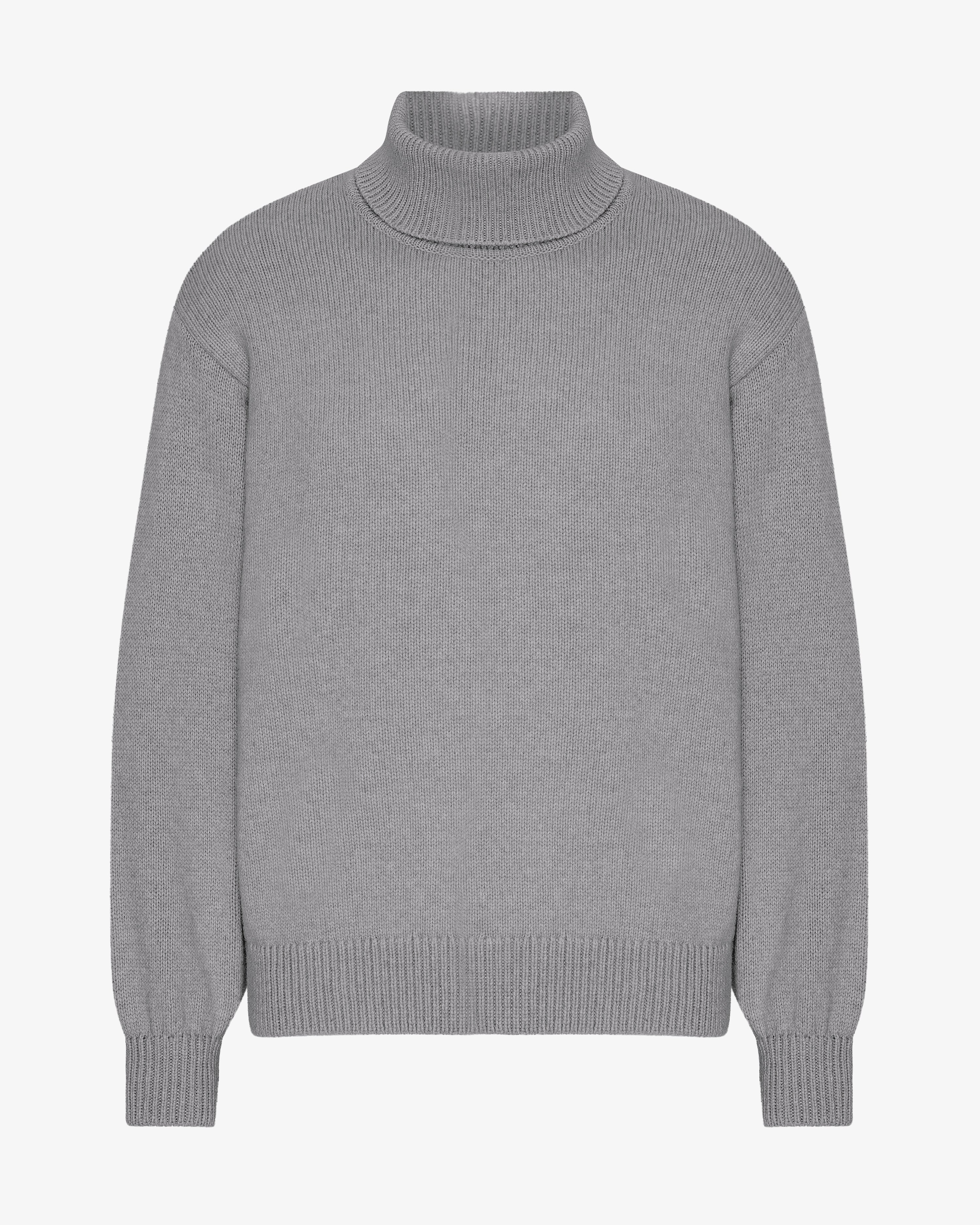 Merino Wool Turtleneck - Heather Grey