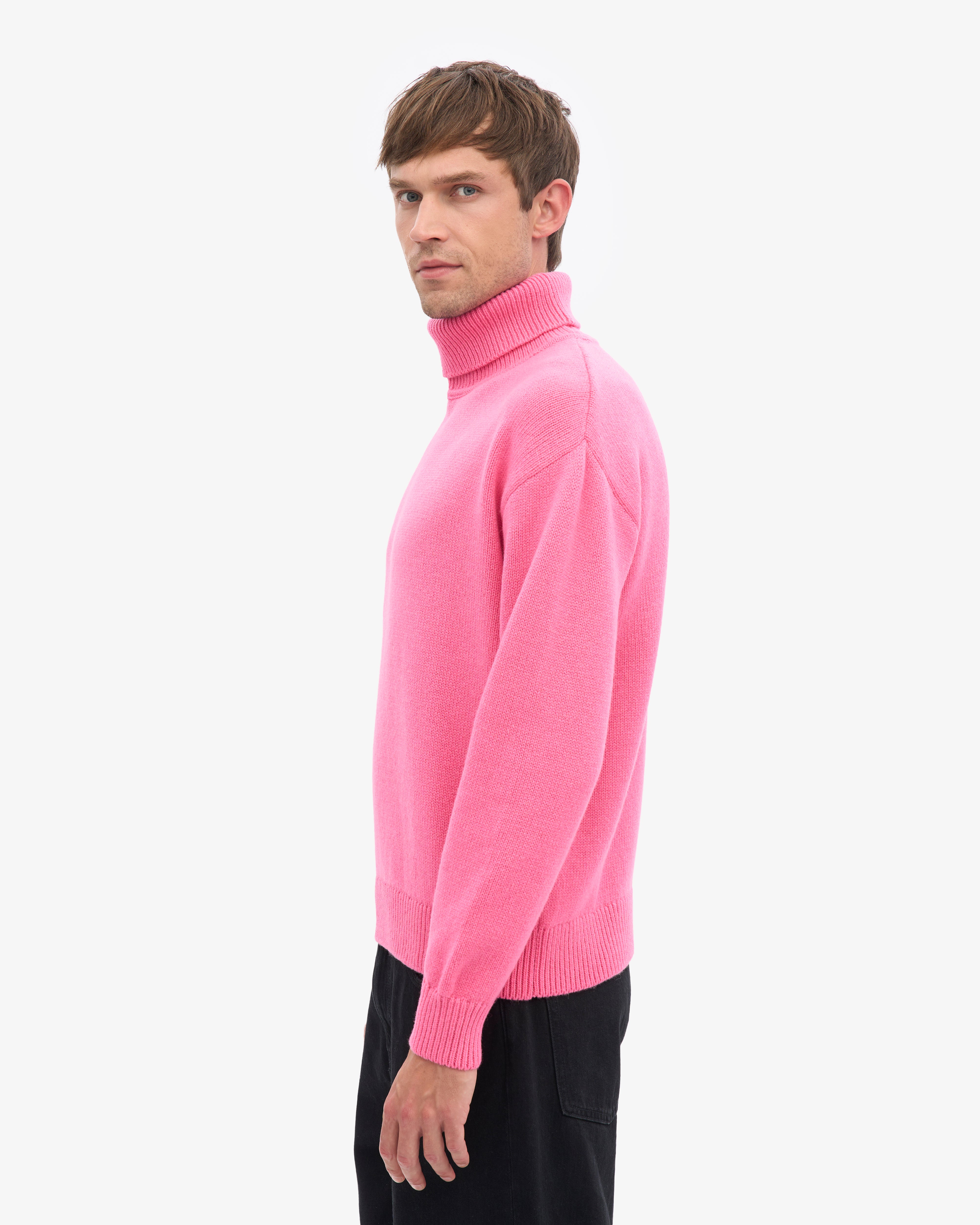 Merino Wool Turtleneck - Bubblegum Pink