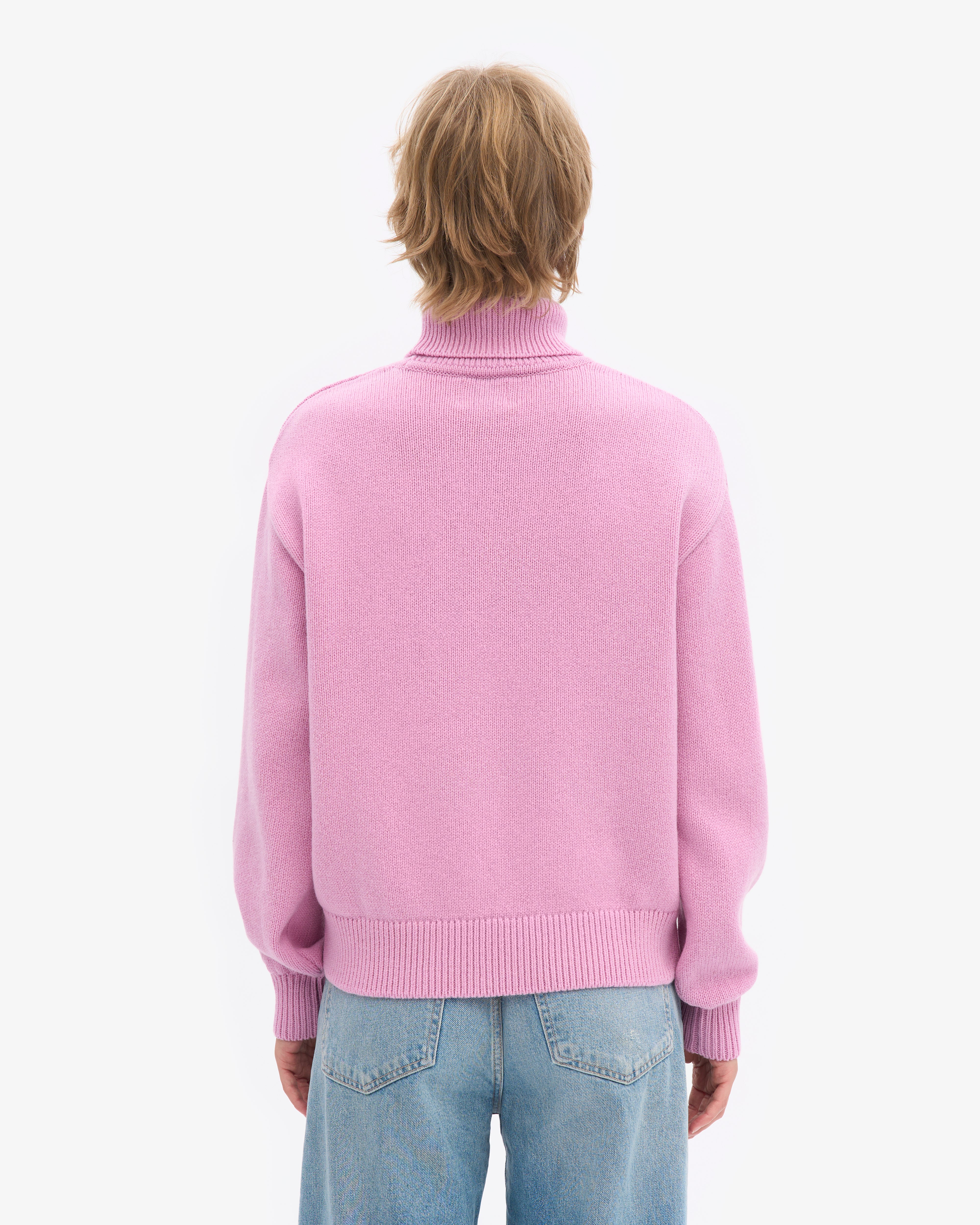 Merino Wool Turtleneck - Cherry Blossom