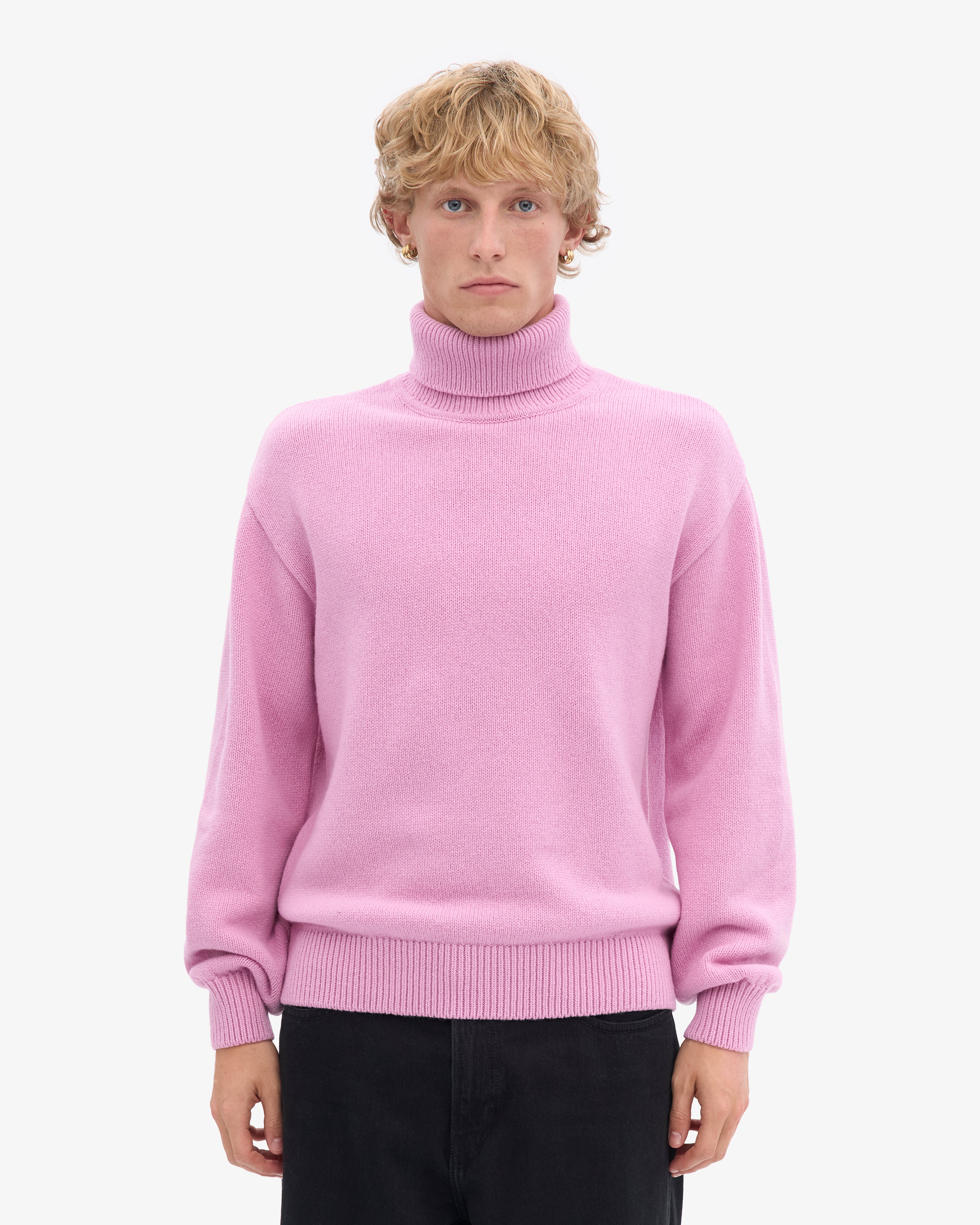 Merino Wool Turtleneck - Cherry Blossom
