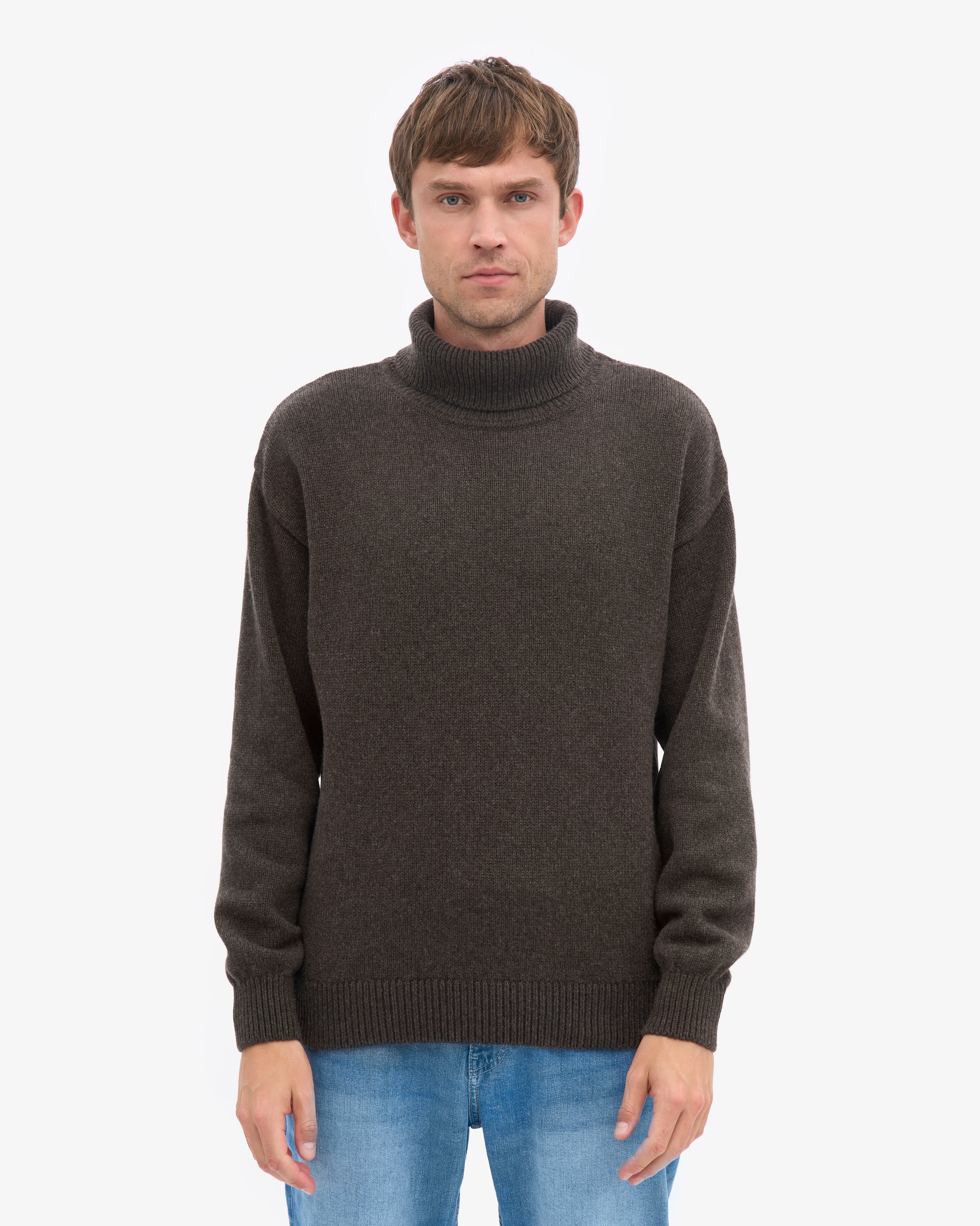 Merino Wool Turtleneck - Coffee Brown