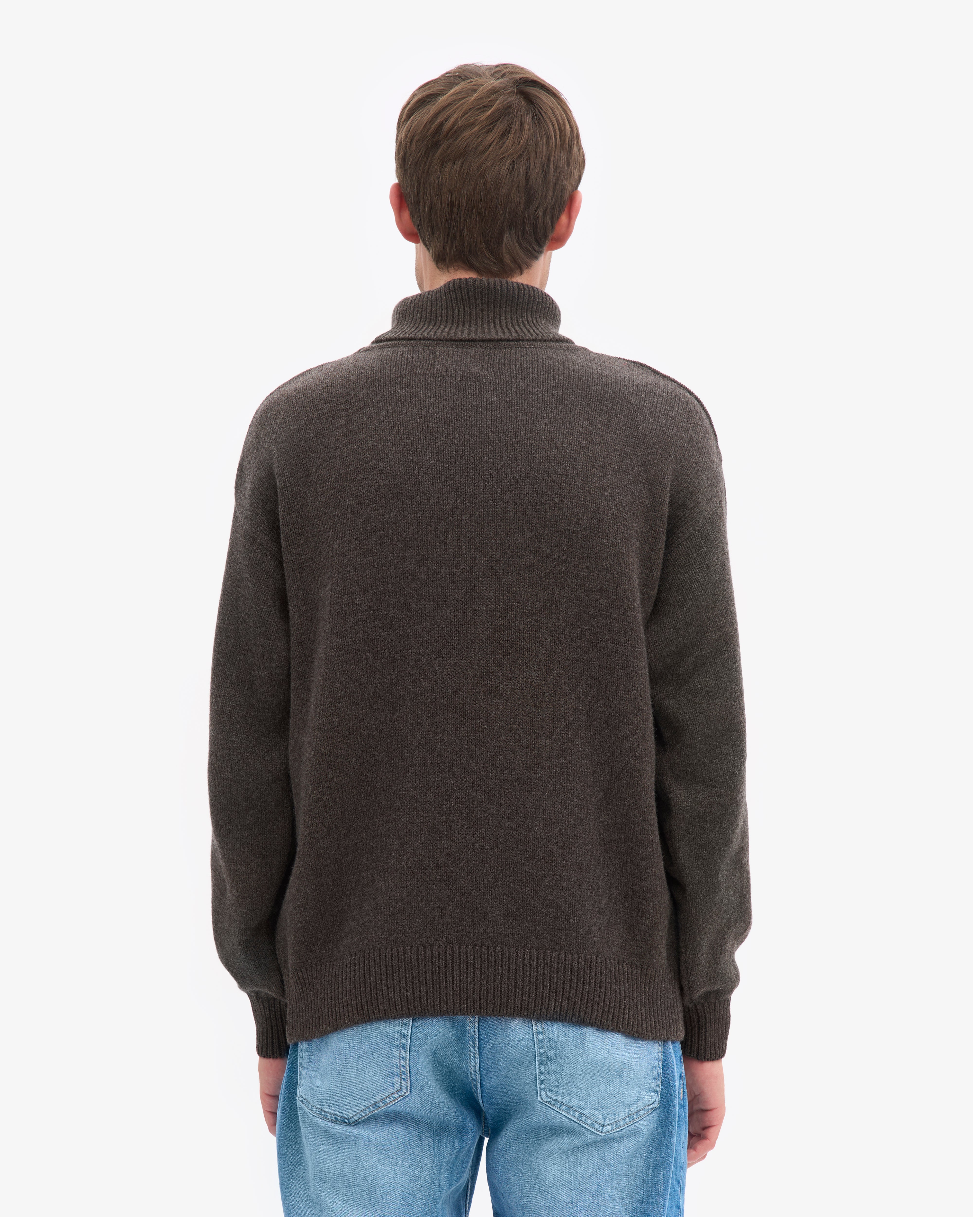 Merino Wool Turtleneck - Coffee Brown