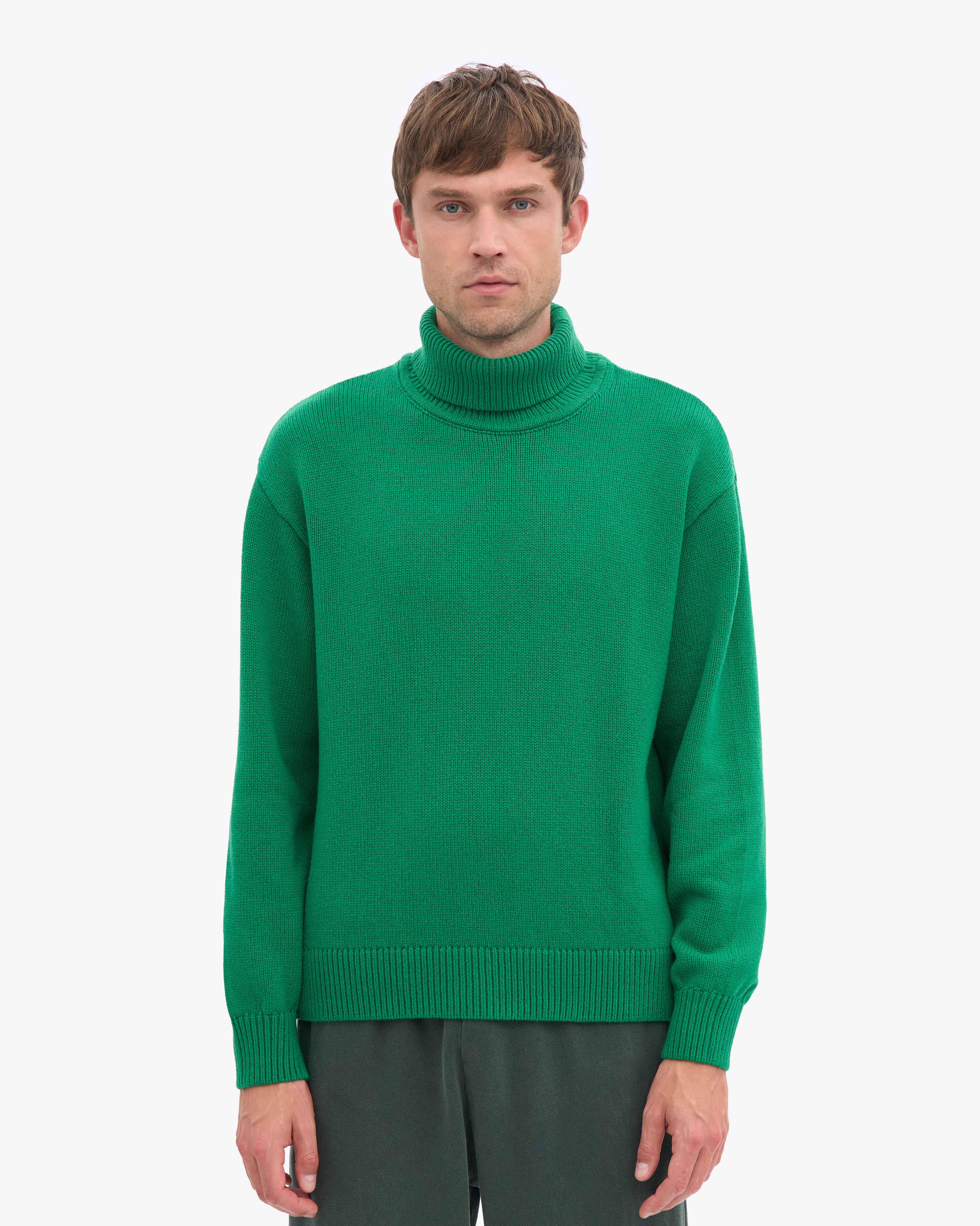 Merino Wool Turtleneck - Kelly Green