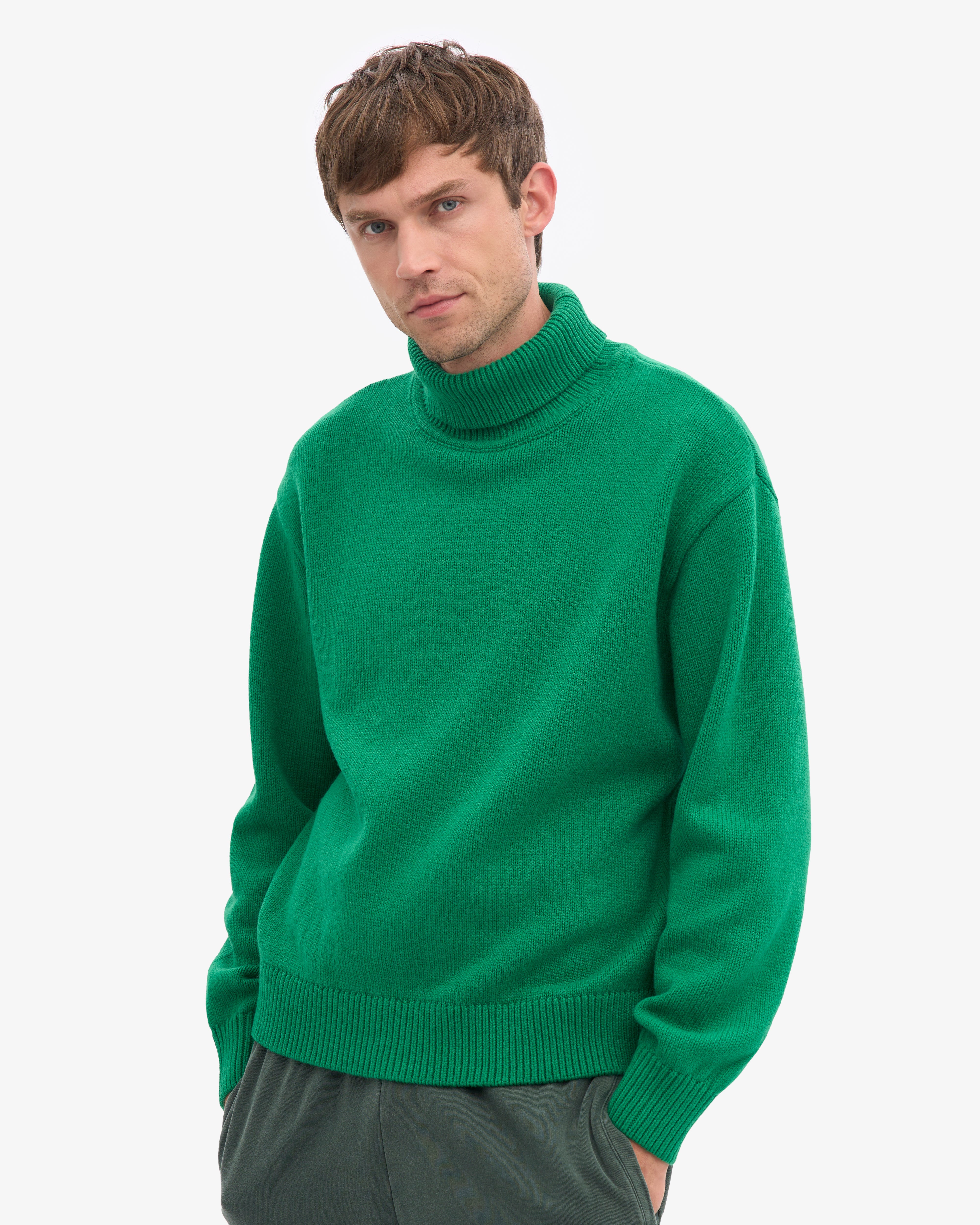 Merino Wool Turtleneck - Kelly Green
