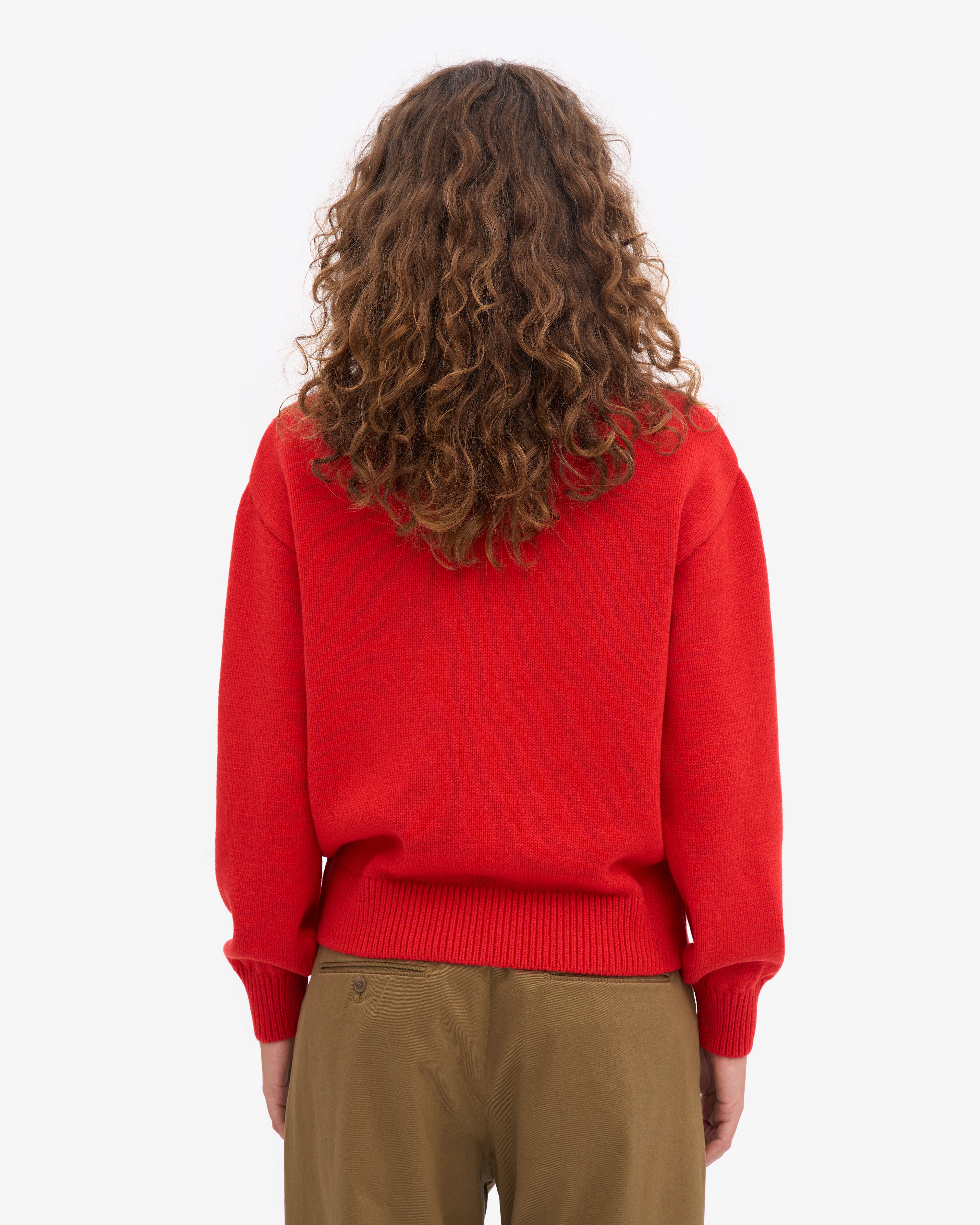 Merino Wool Turtleneck - Red Tangerine