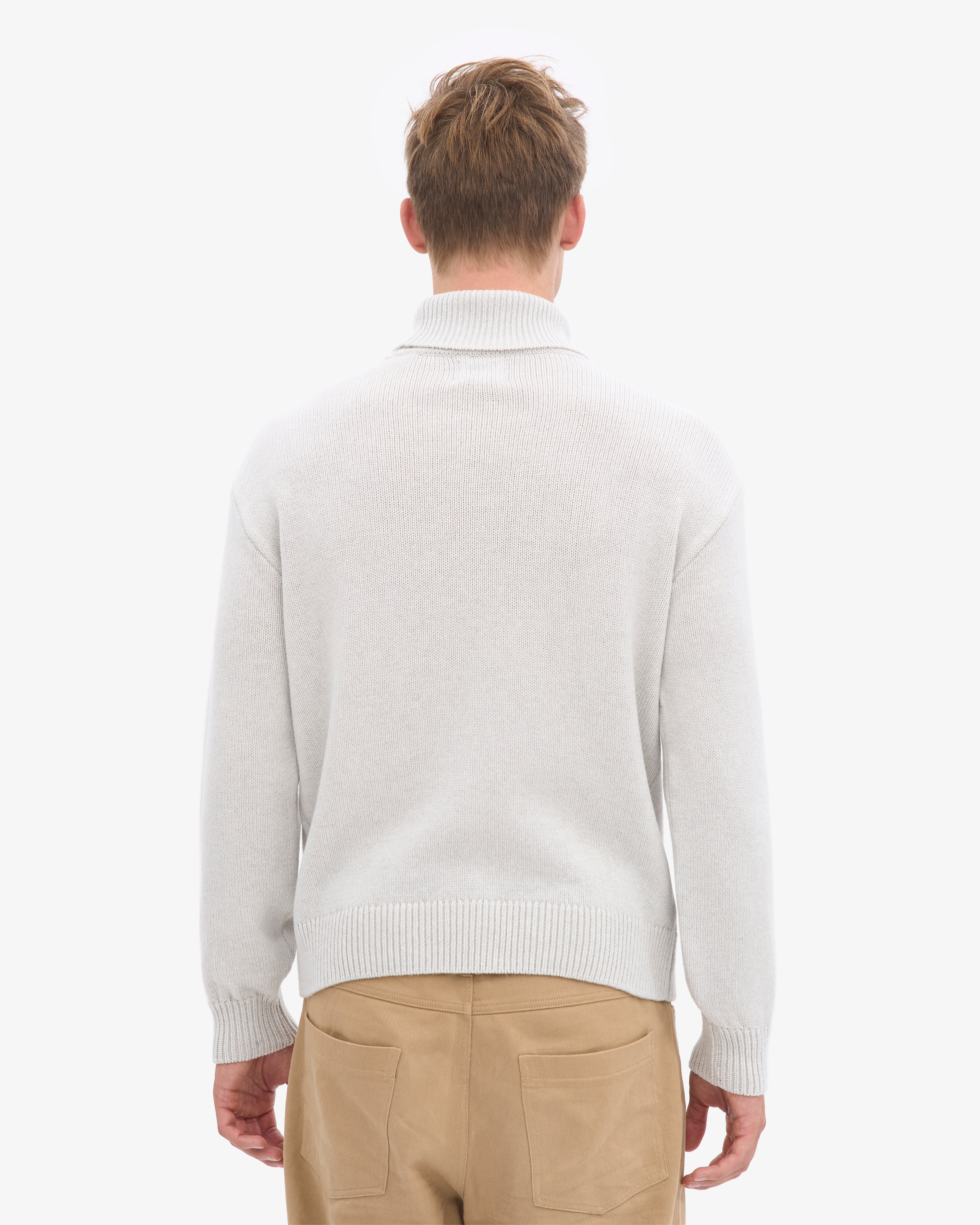 Merino Wool Turtleneck - Snow Melange