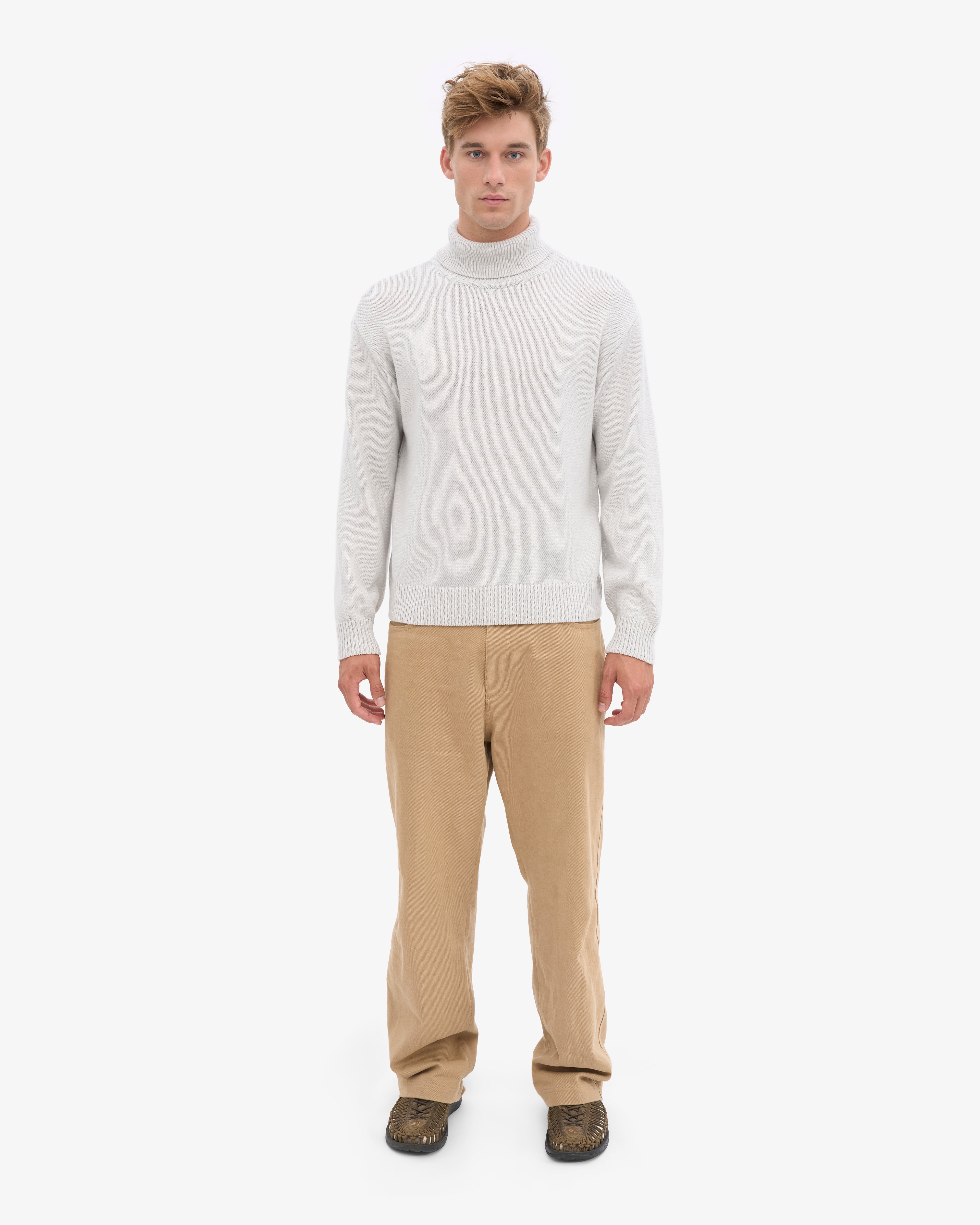 Merino Wool Turtleneck - Snow Melange