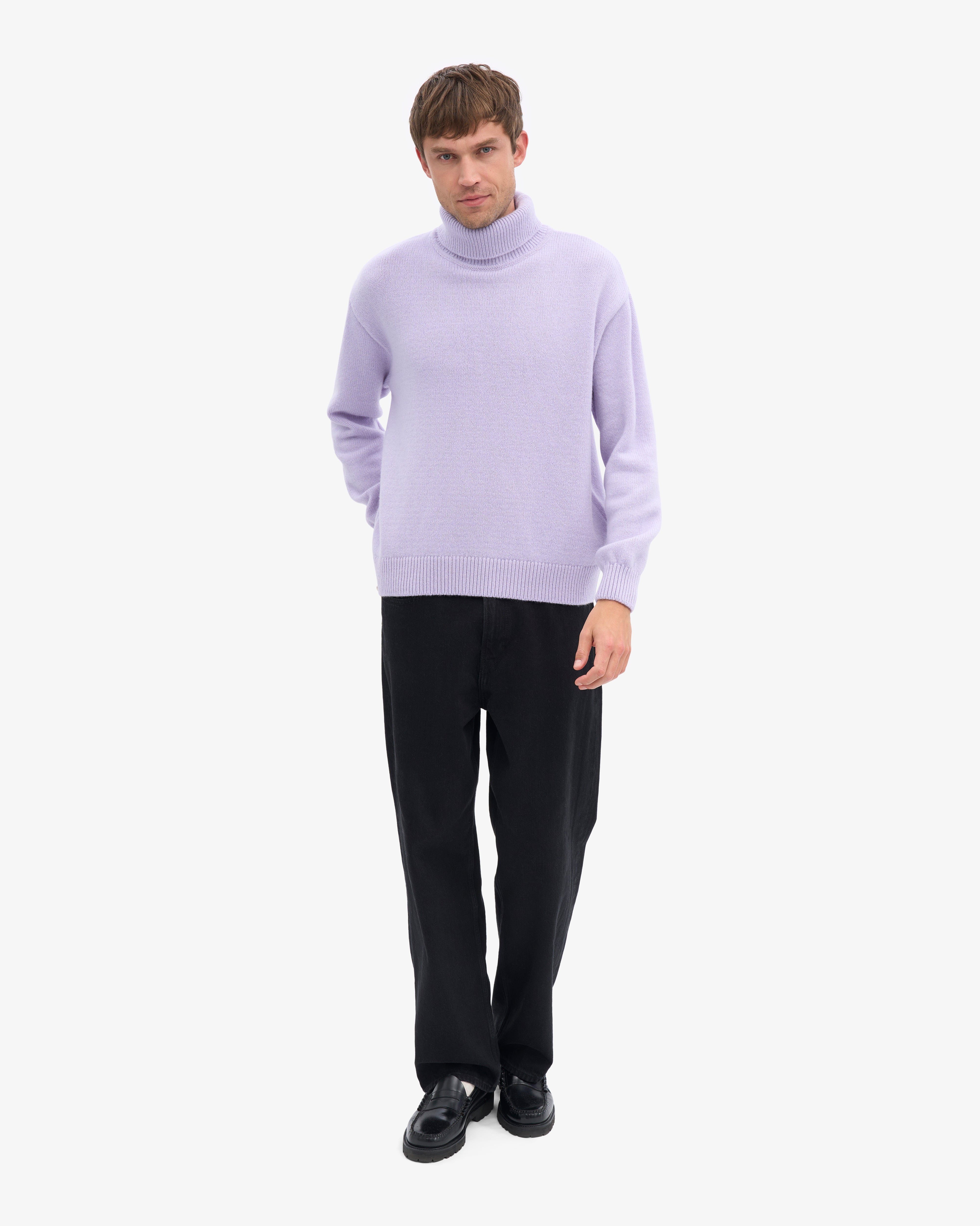 Merino Wool Turtleneck - Soft Lavender