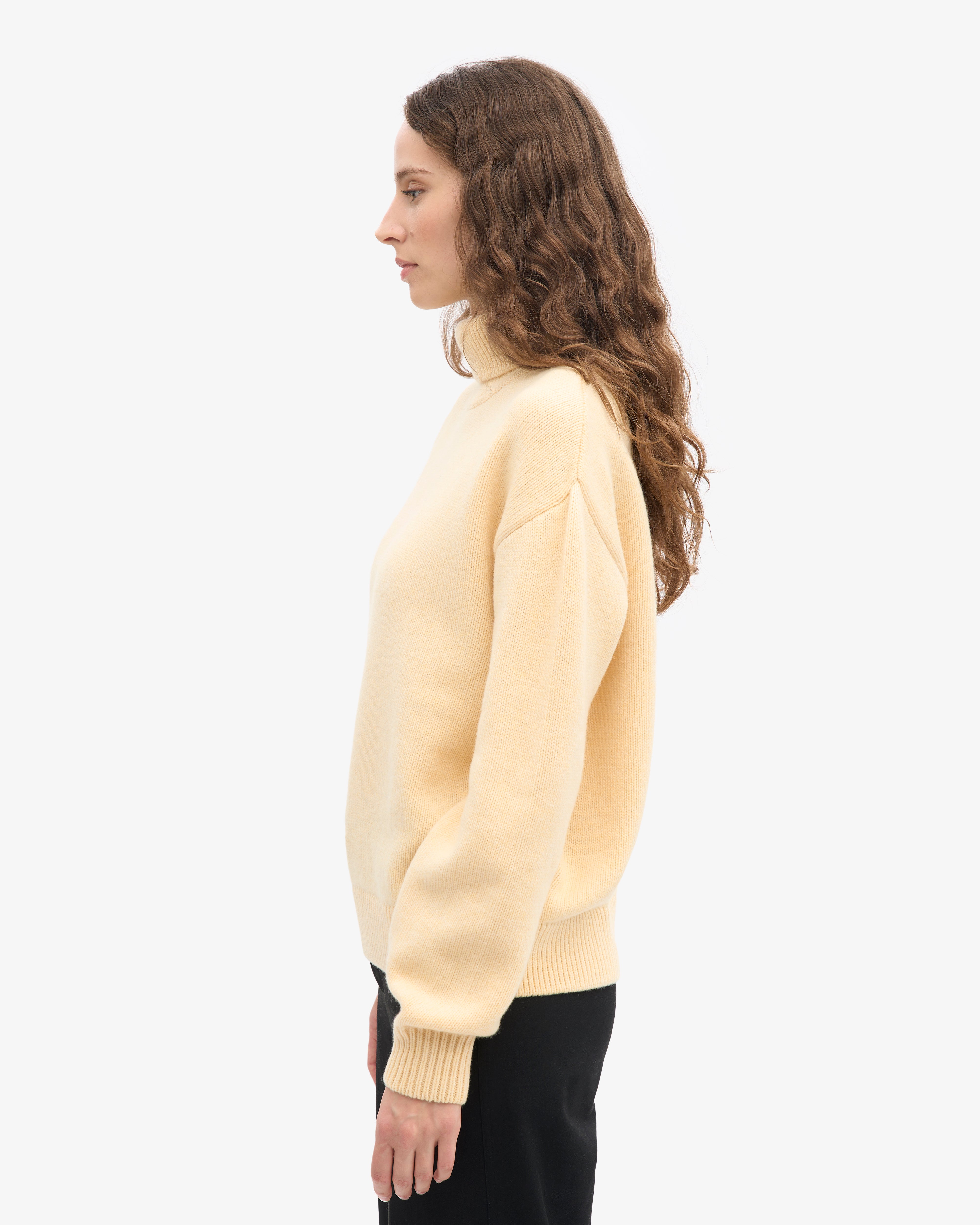 Merino Wool Turtleneck - Soft Yellow