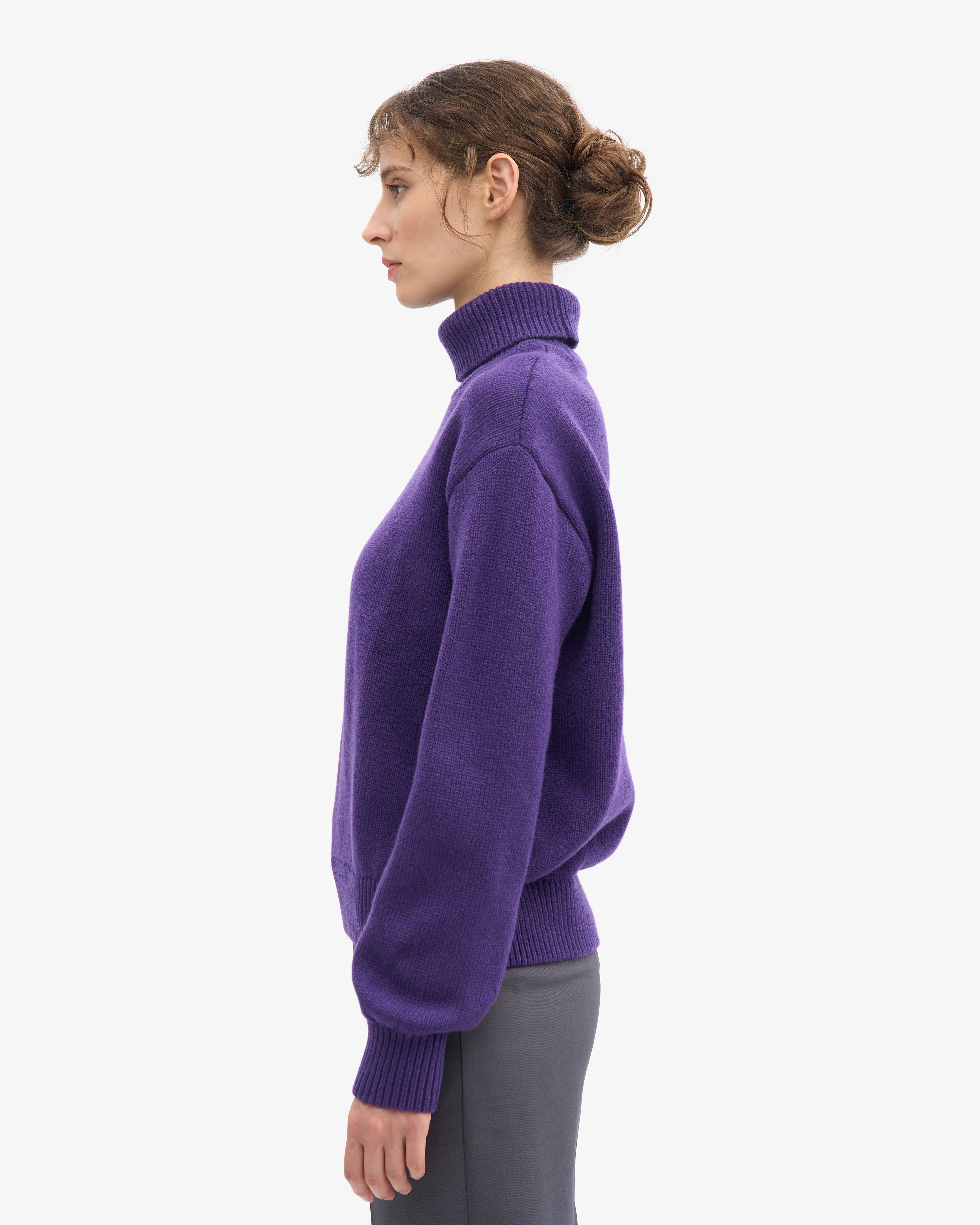 Merino Wool Turtleneck - Ultra Violet