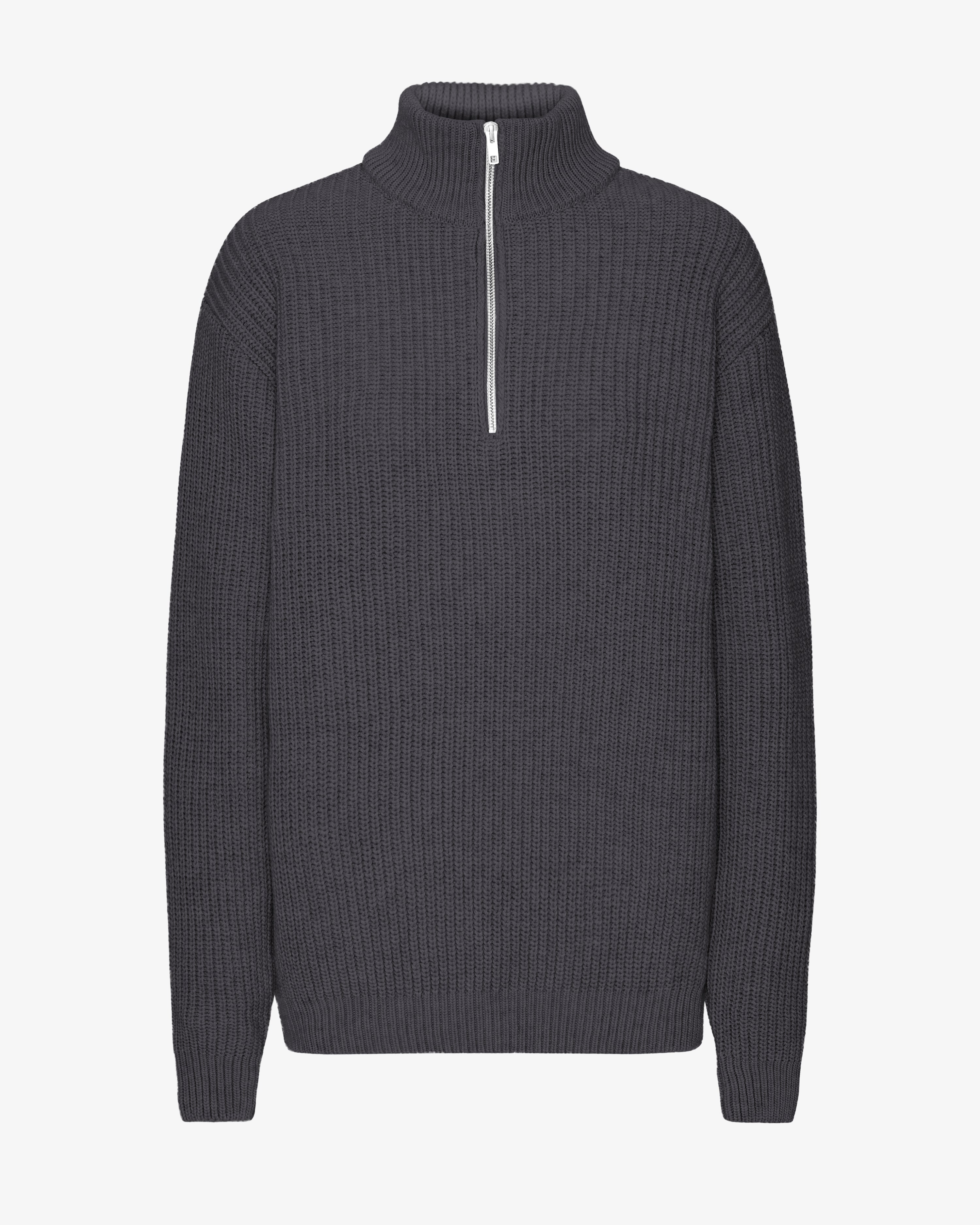 Merino Quarter Zip - Lava Grey