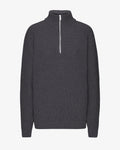 Merino Quarter Zip - Lava Grey