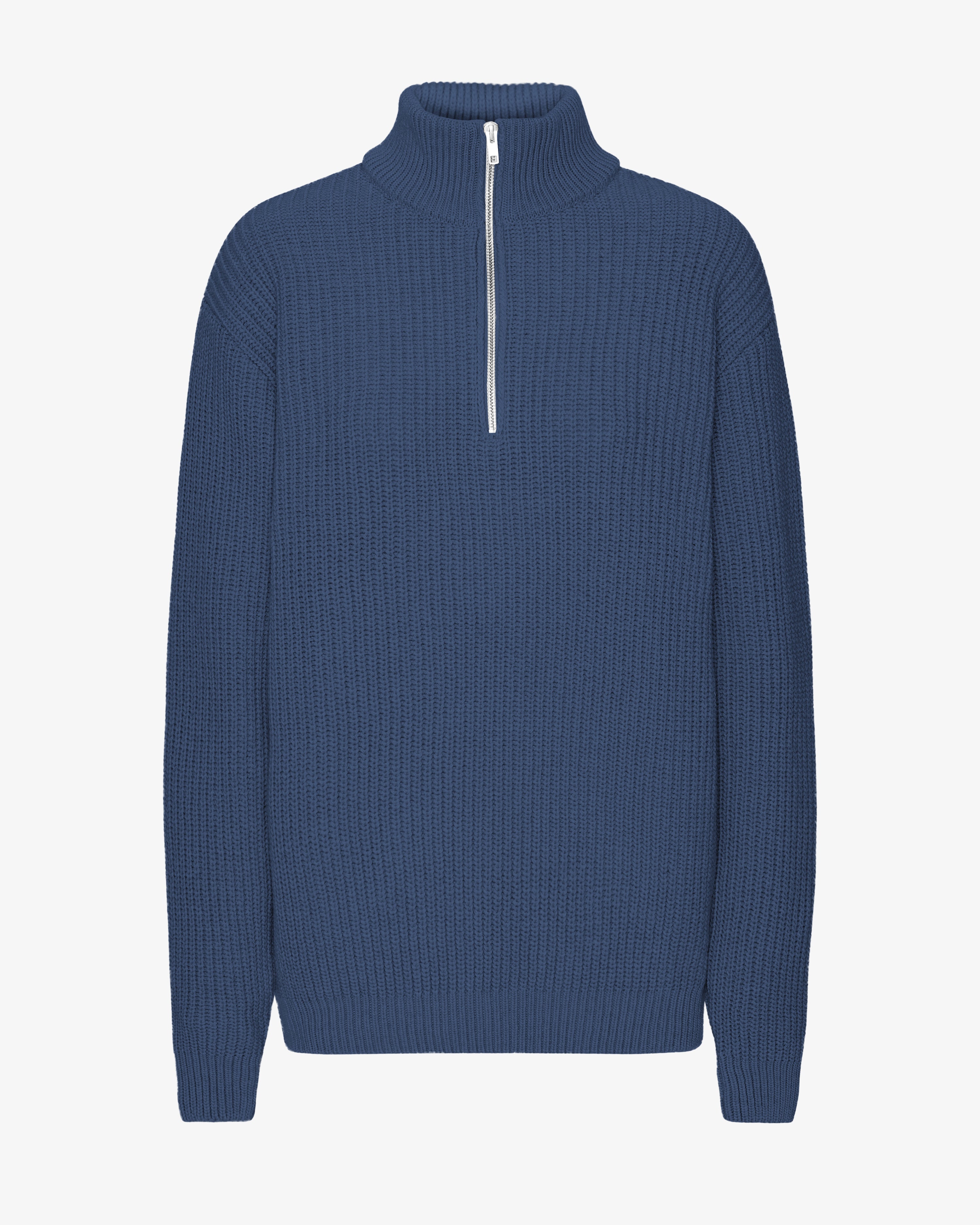 Merino Quarter Zip - Petrol Blue