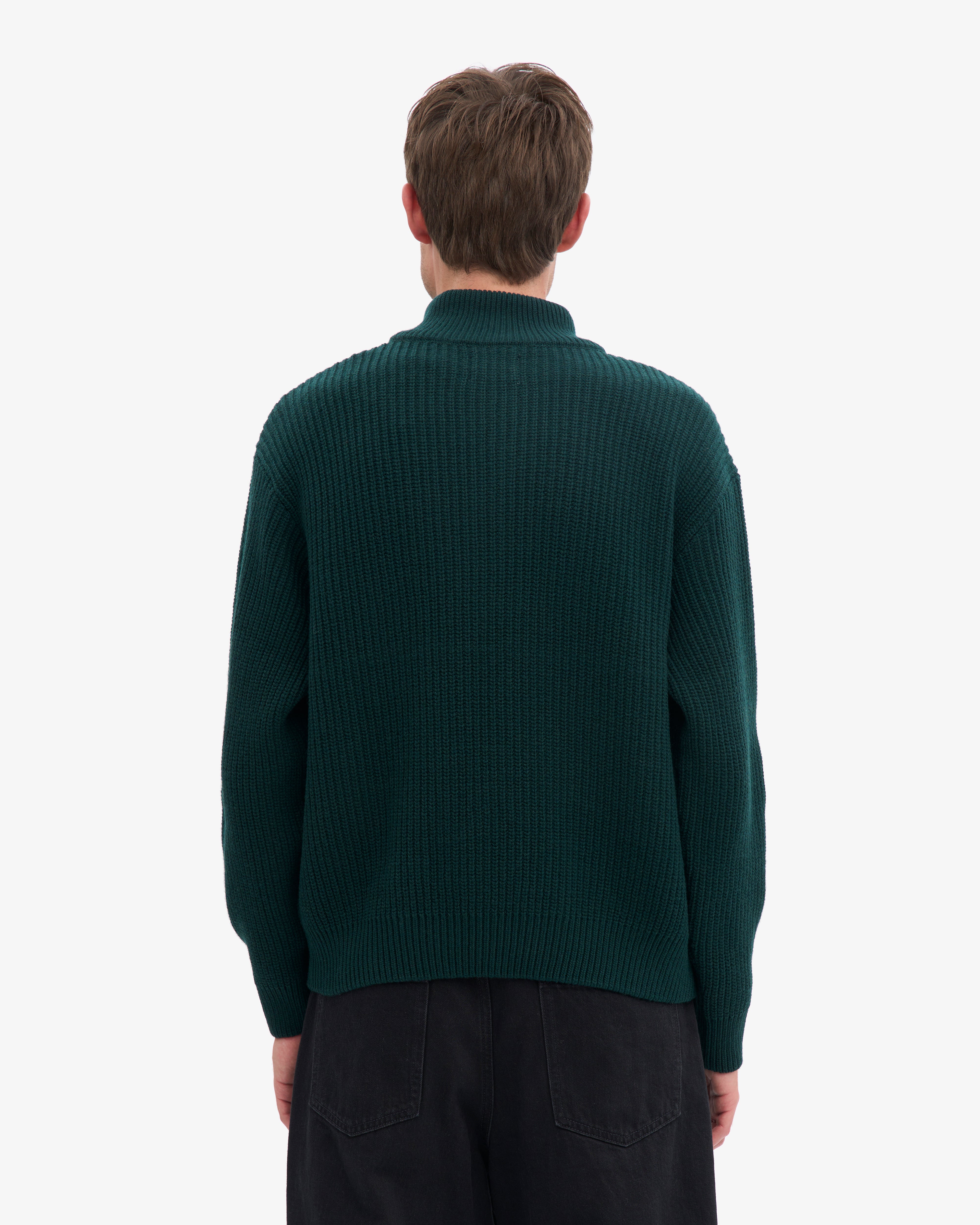 Merino Quarter Zip - Emerald Green