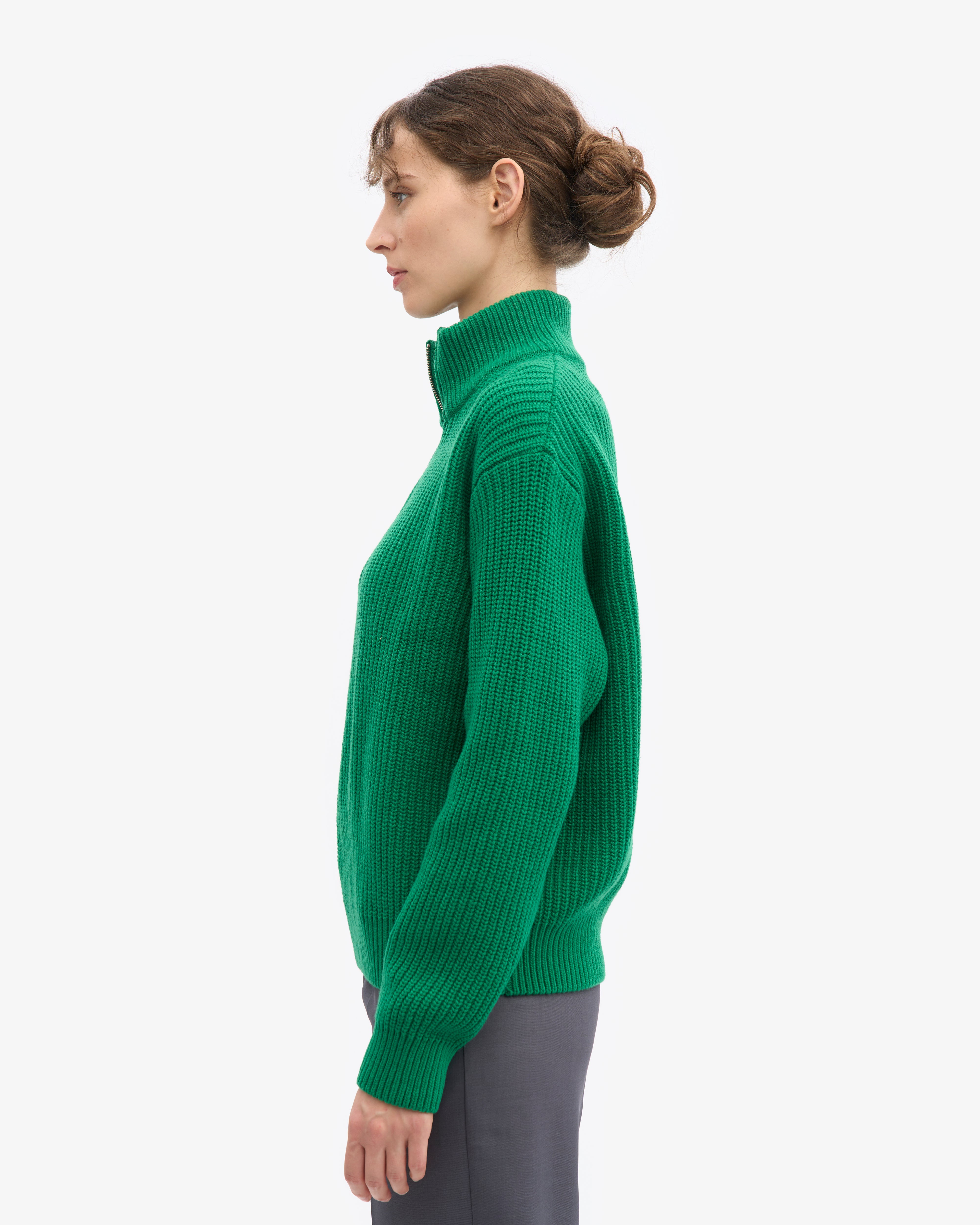 Merino Quarter Zip - Kelly Green