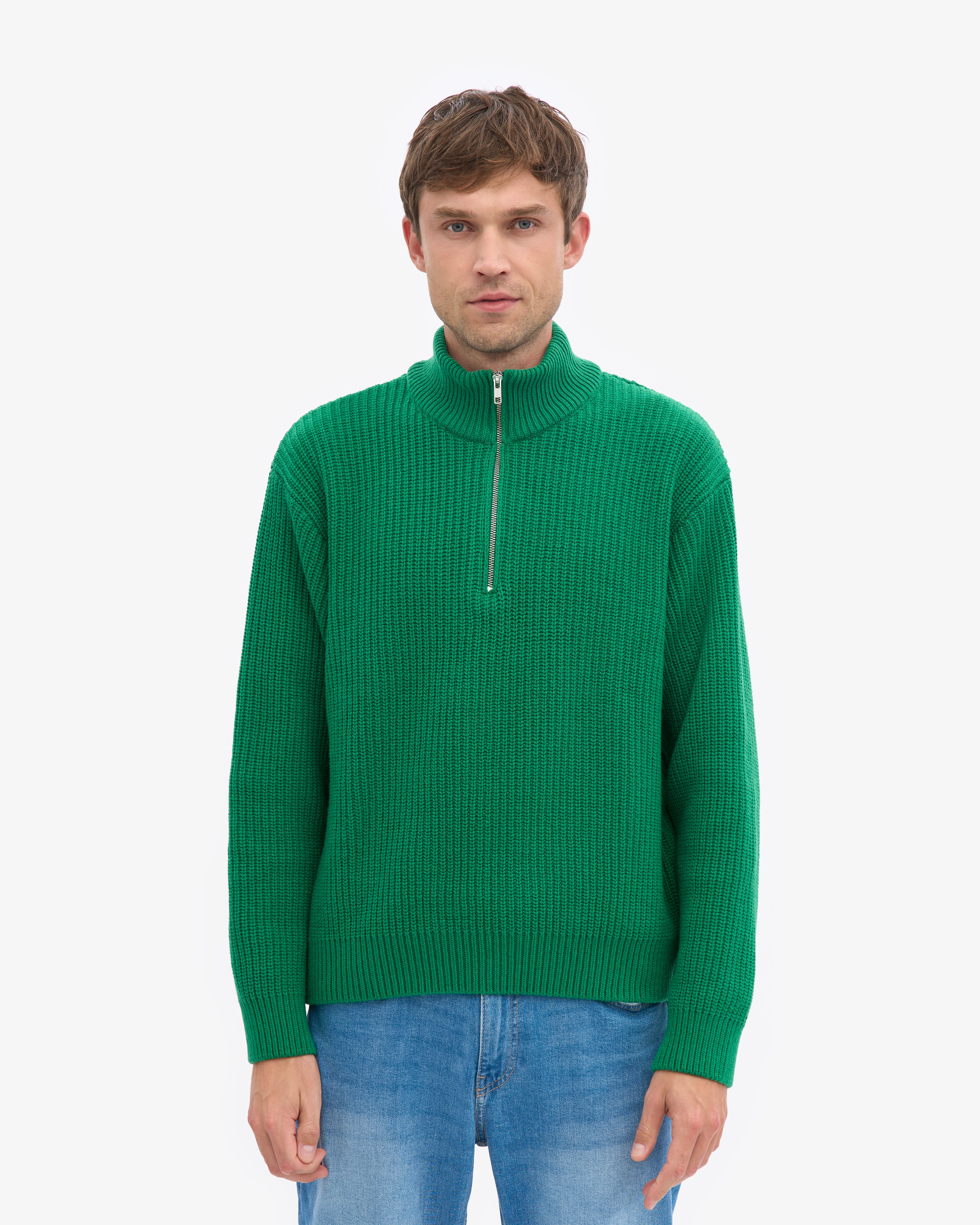Merino Quarter Zip - Kelly Green