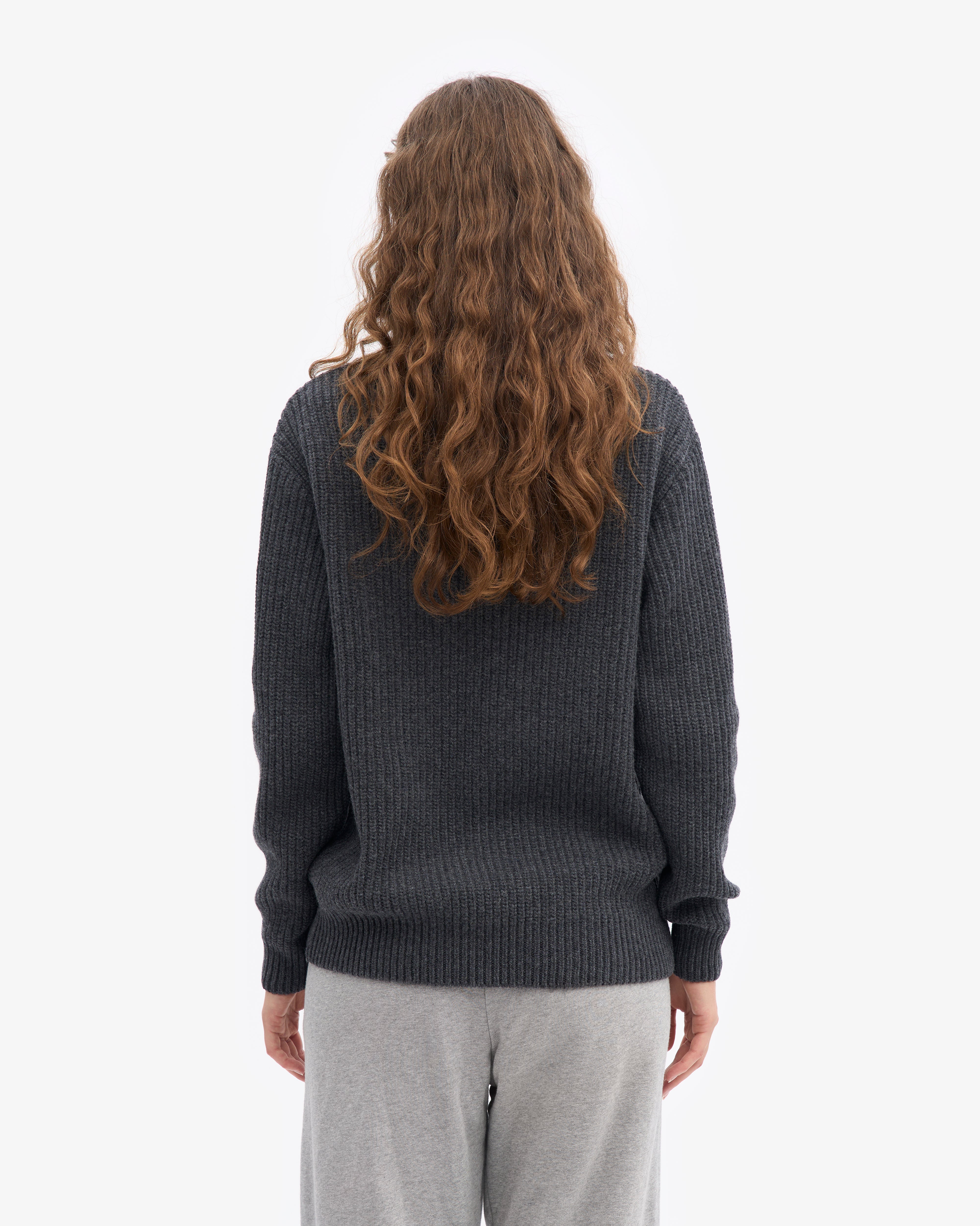 Merino Quarter Zip - Lava Grey