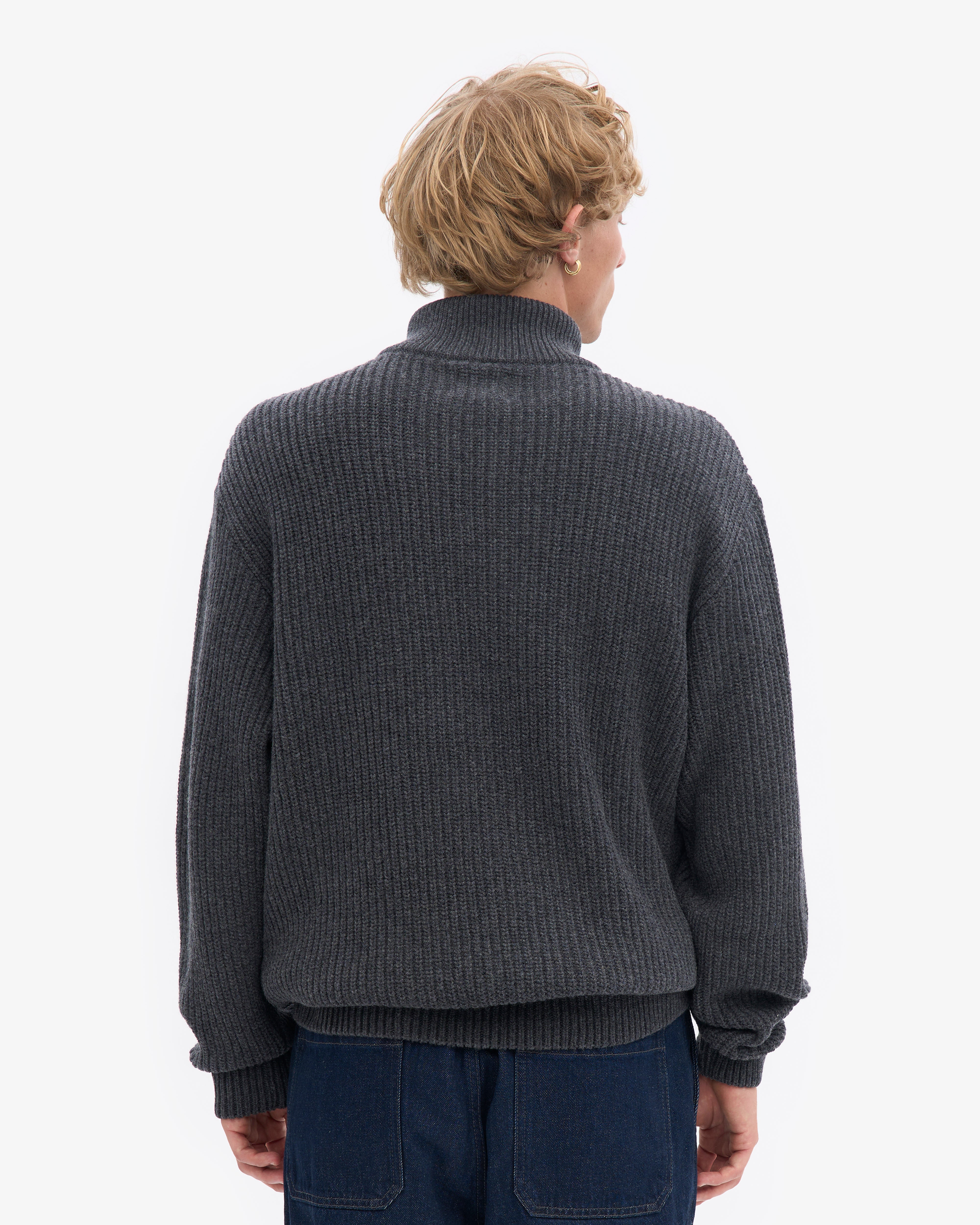 Merino Quarter Zip - Lava Grey