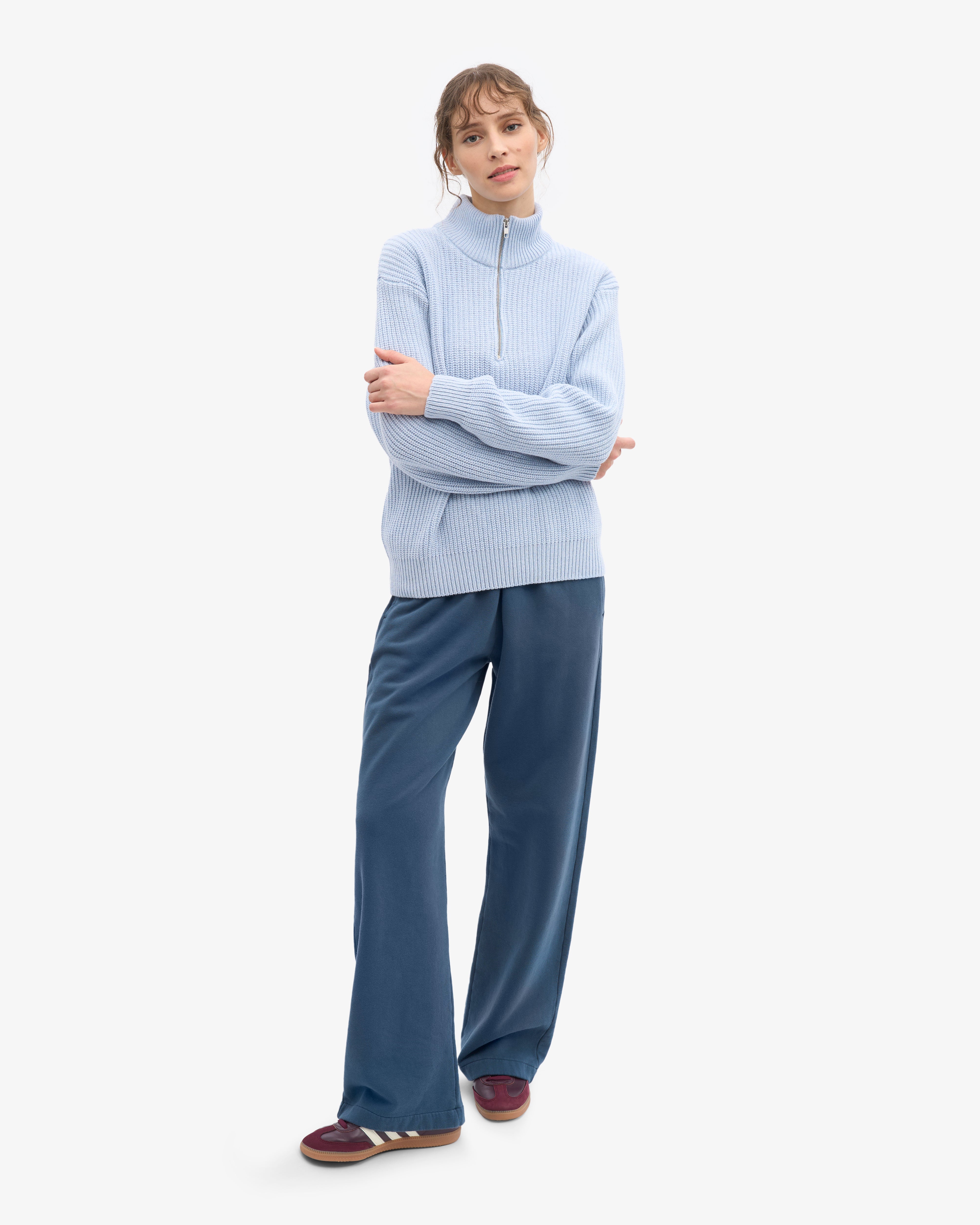 Merino Quarter Zip - Polar Blue