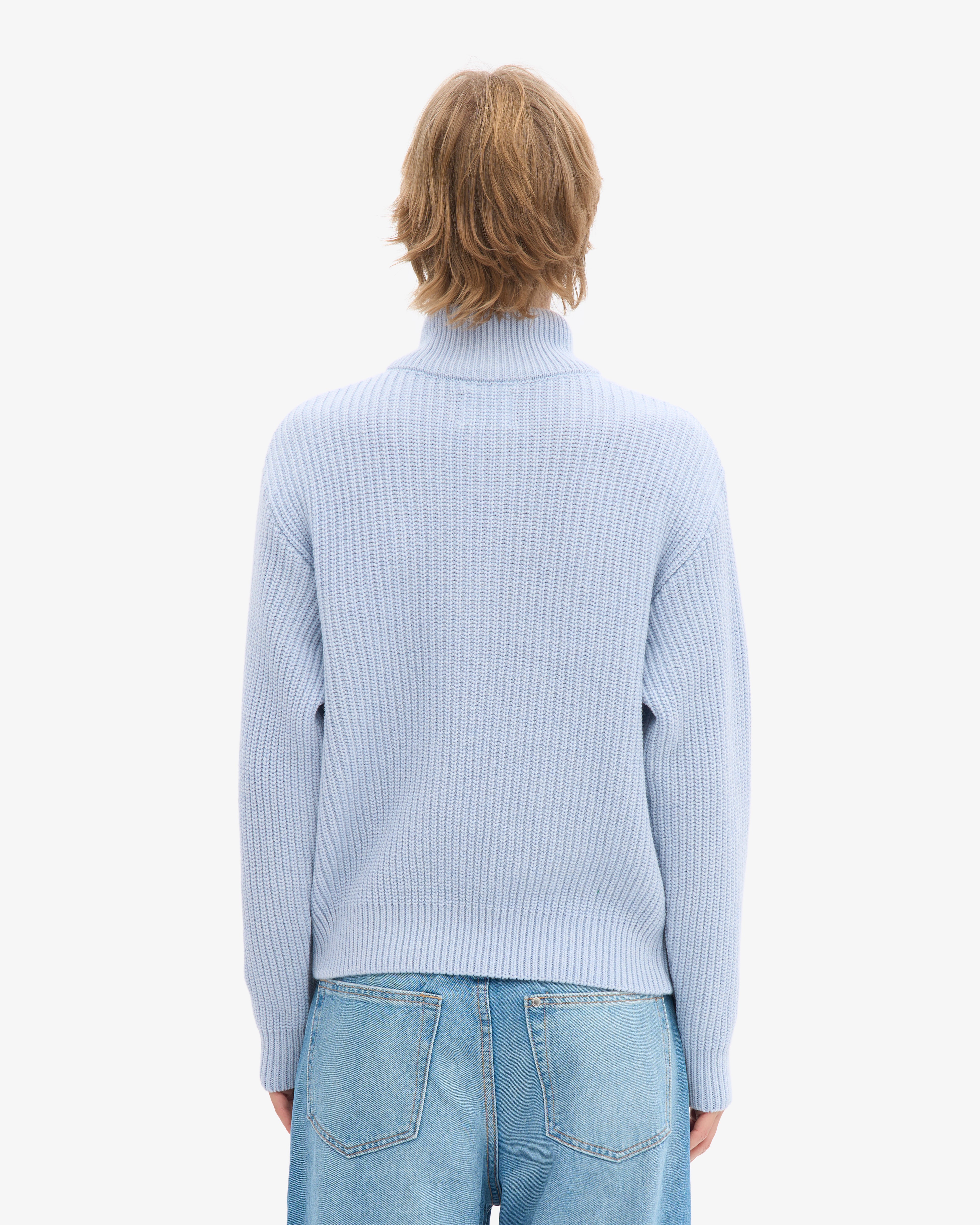 Merino Quarter Zip - Polar Blue