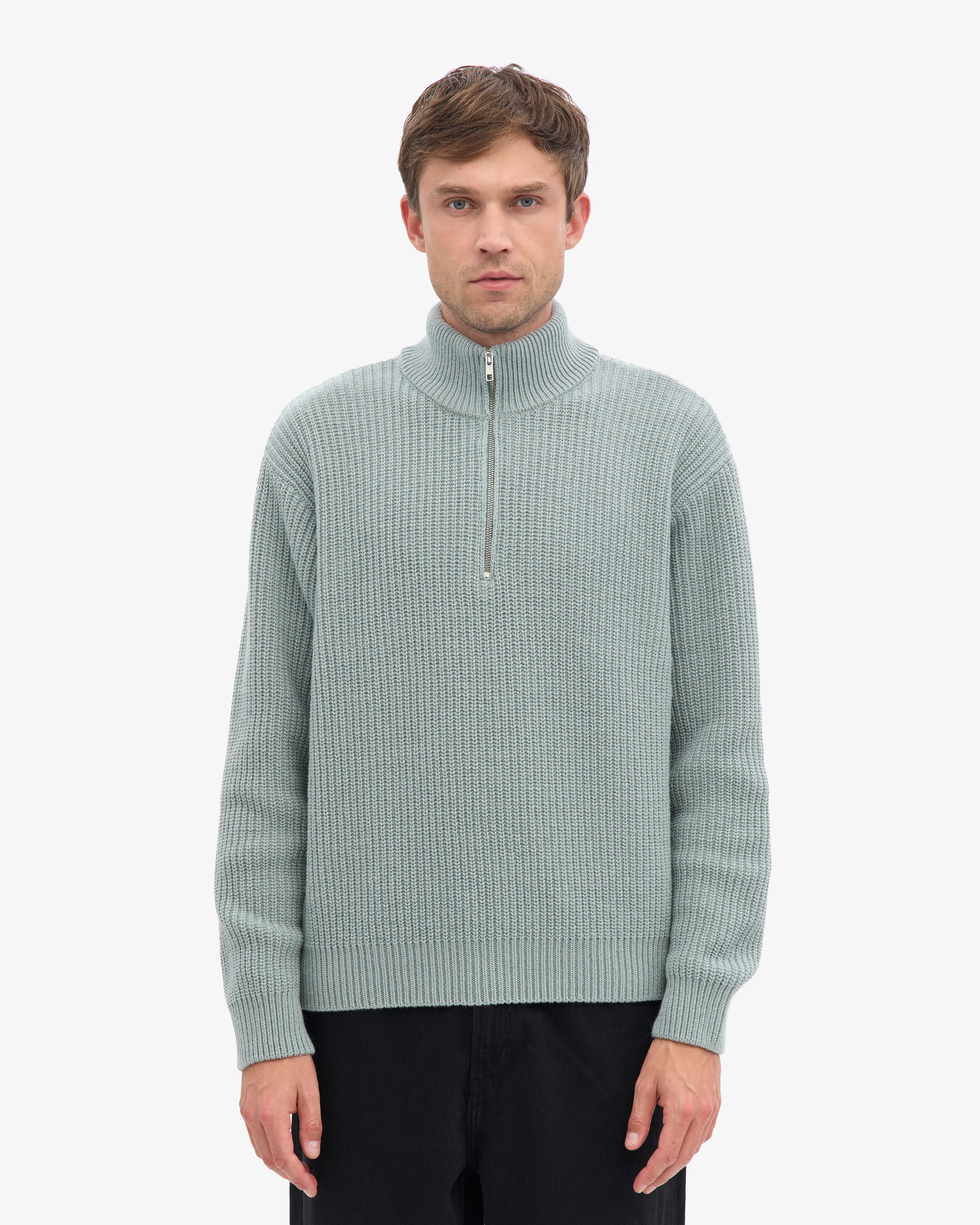 Merino Quarter Zip - Steel Blue