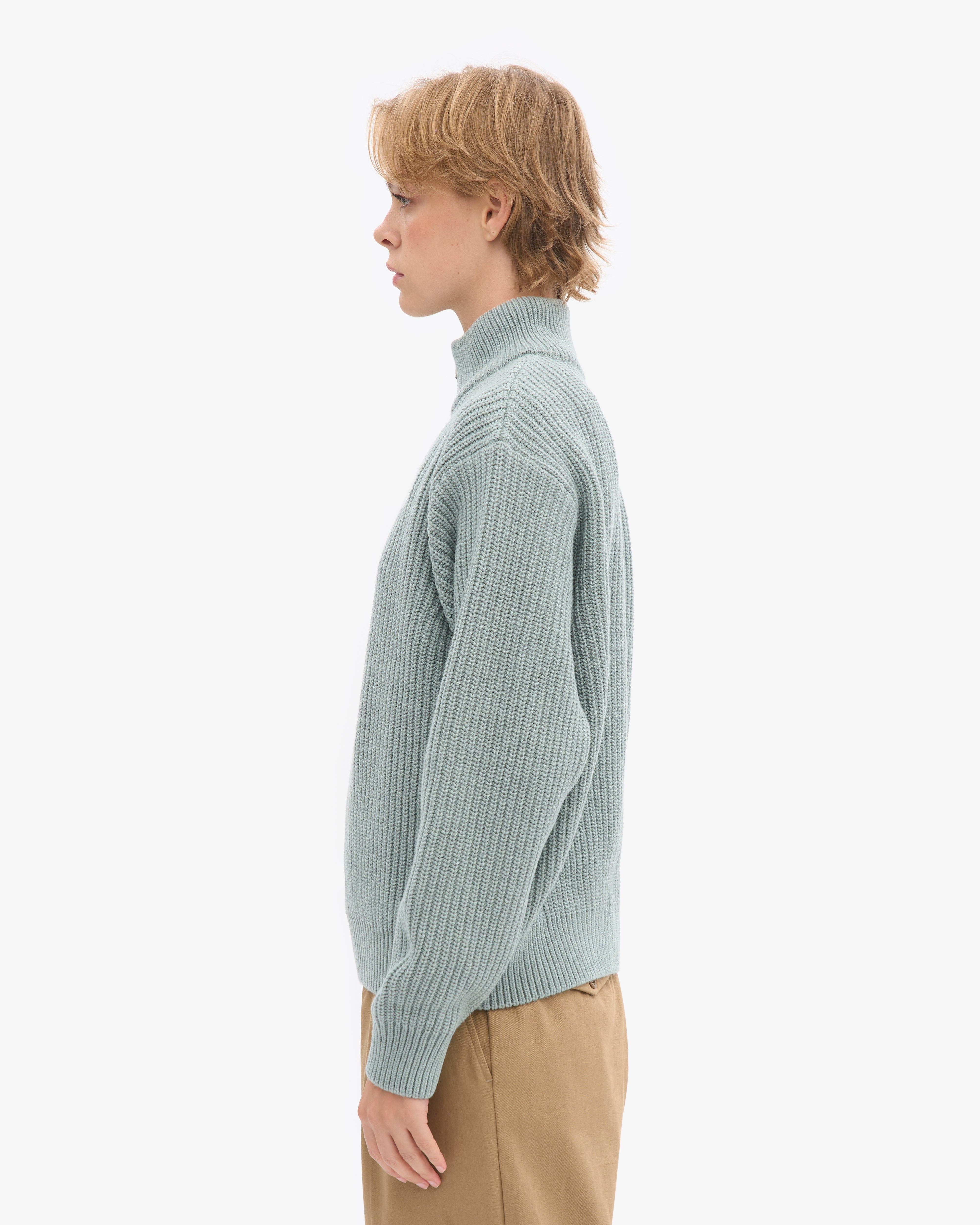 Merino Quarter Zip - Steel Blue
