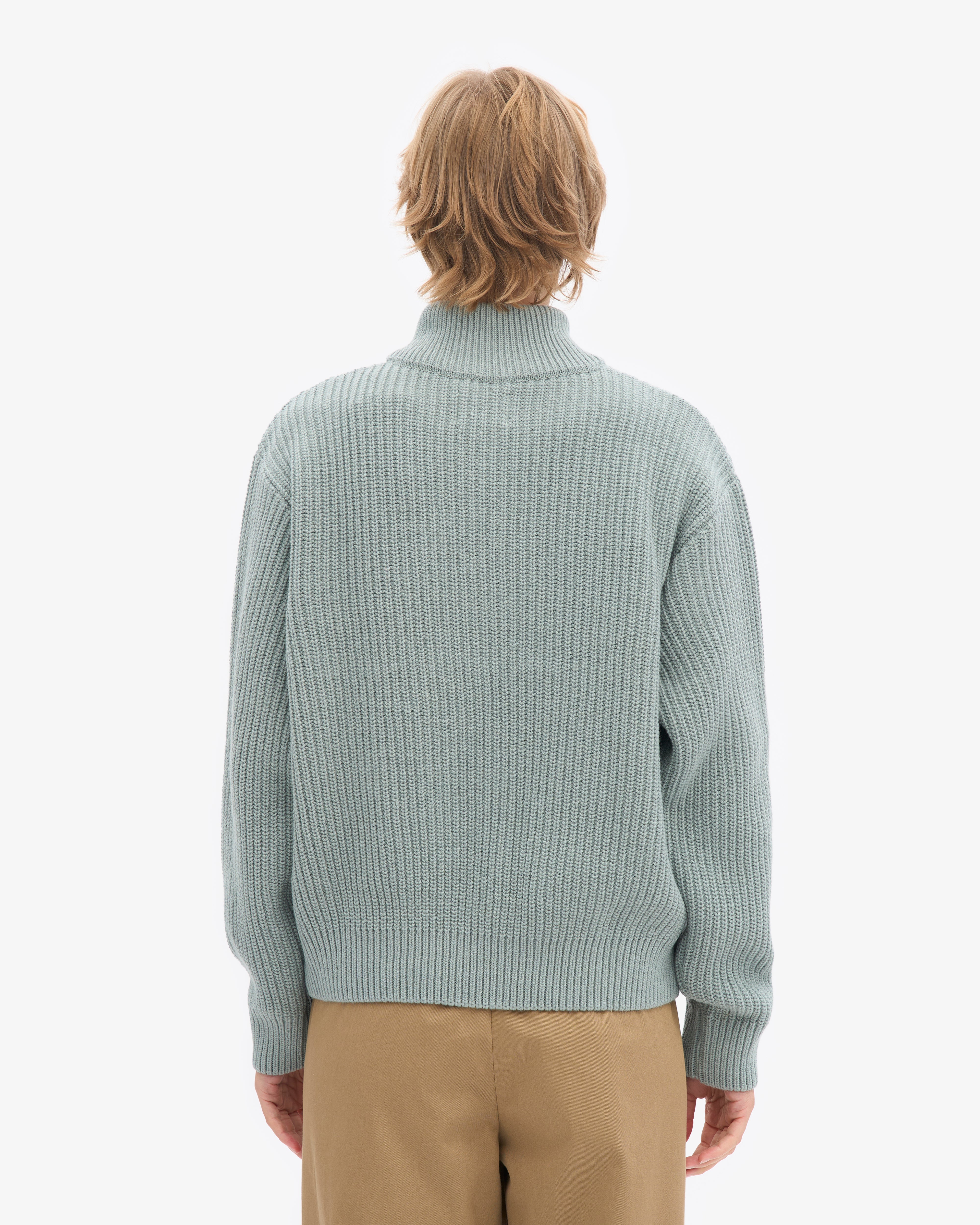 Merino Quarter Zip - Steel Blue