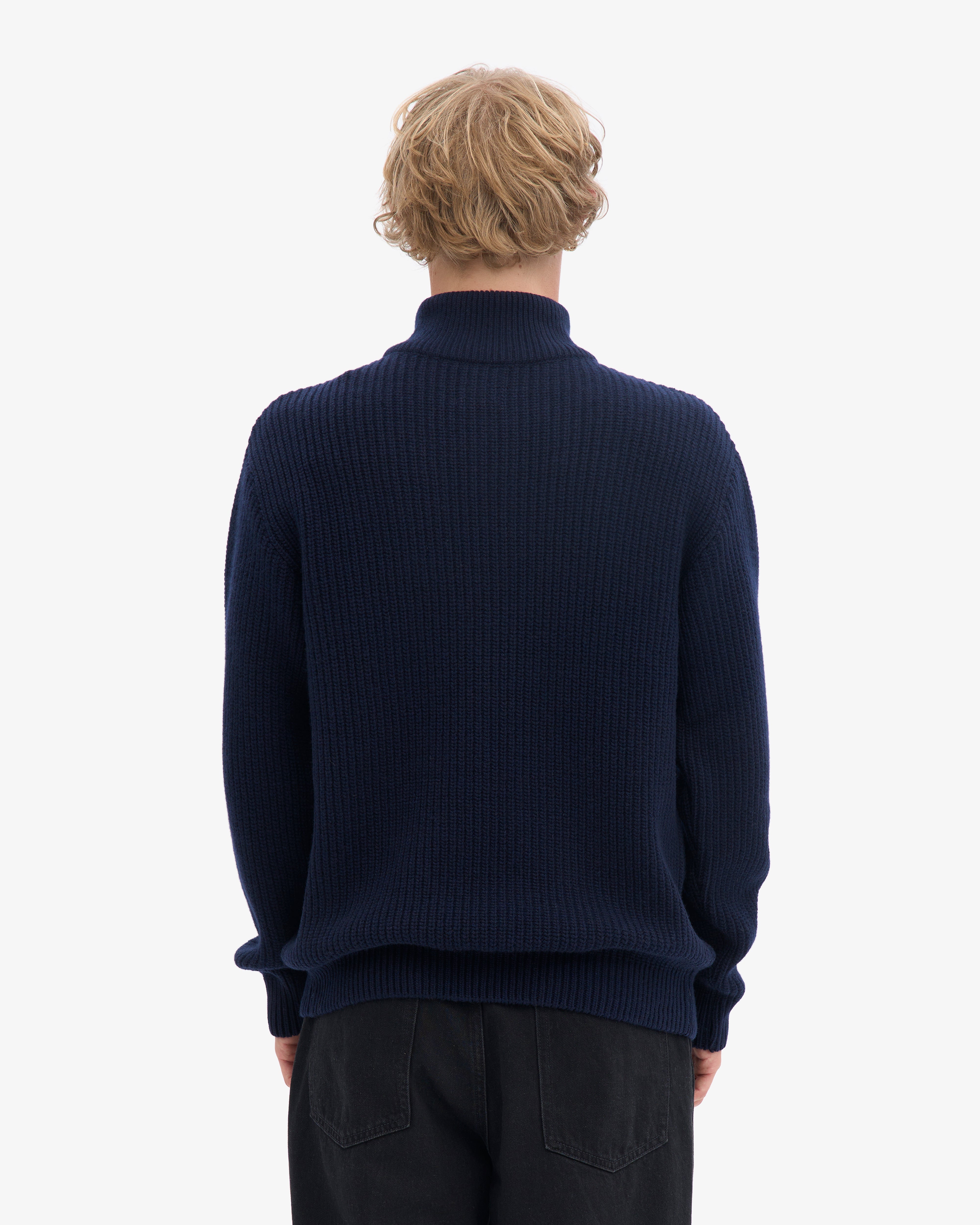 Merino Quarter Zip - Navy Blue