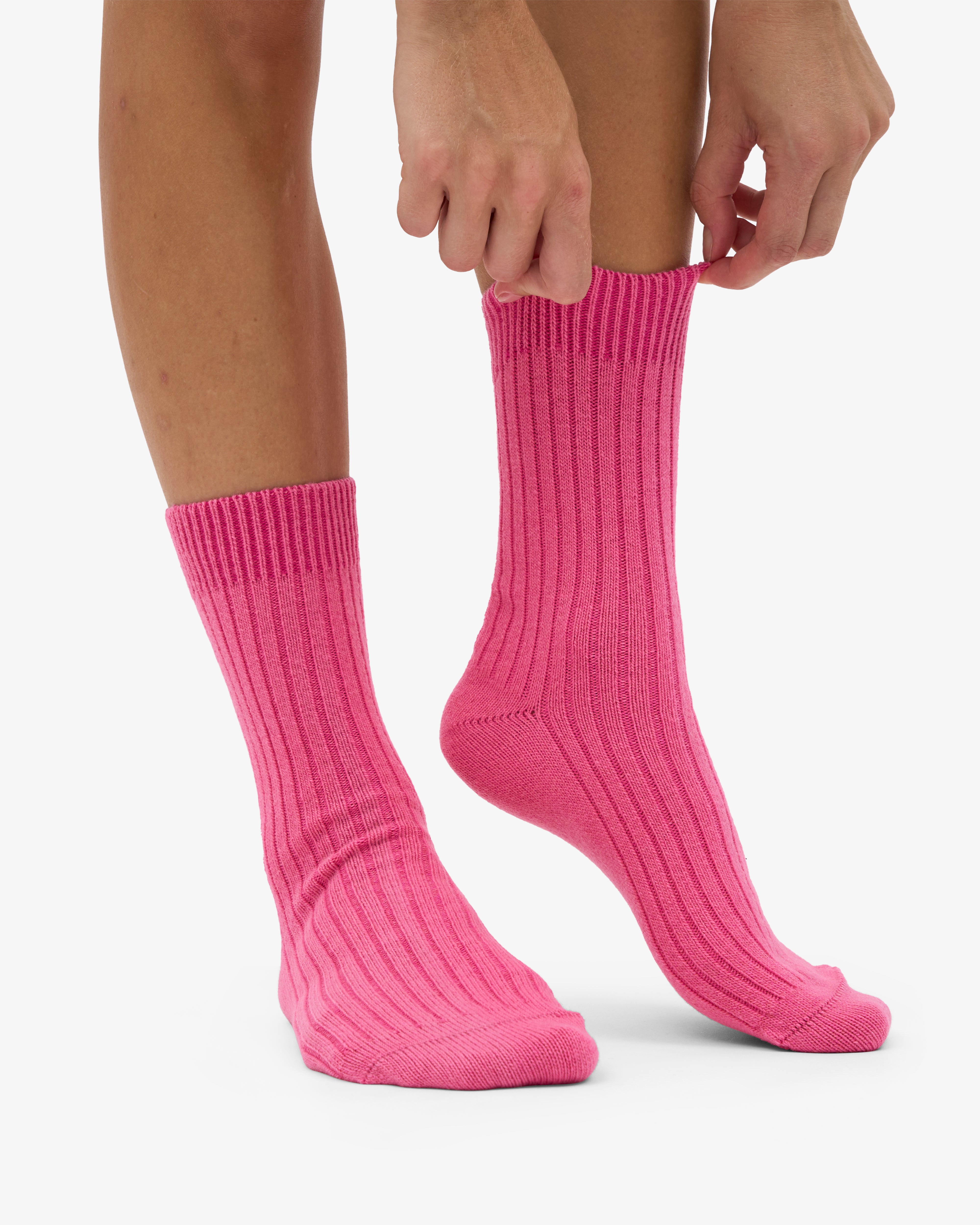 Merino Wool Blend Sock - Bubblegum Pink