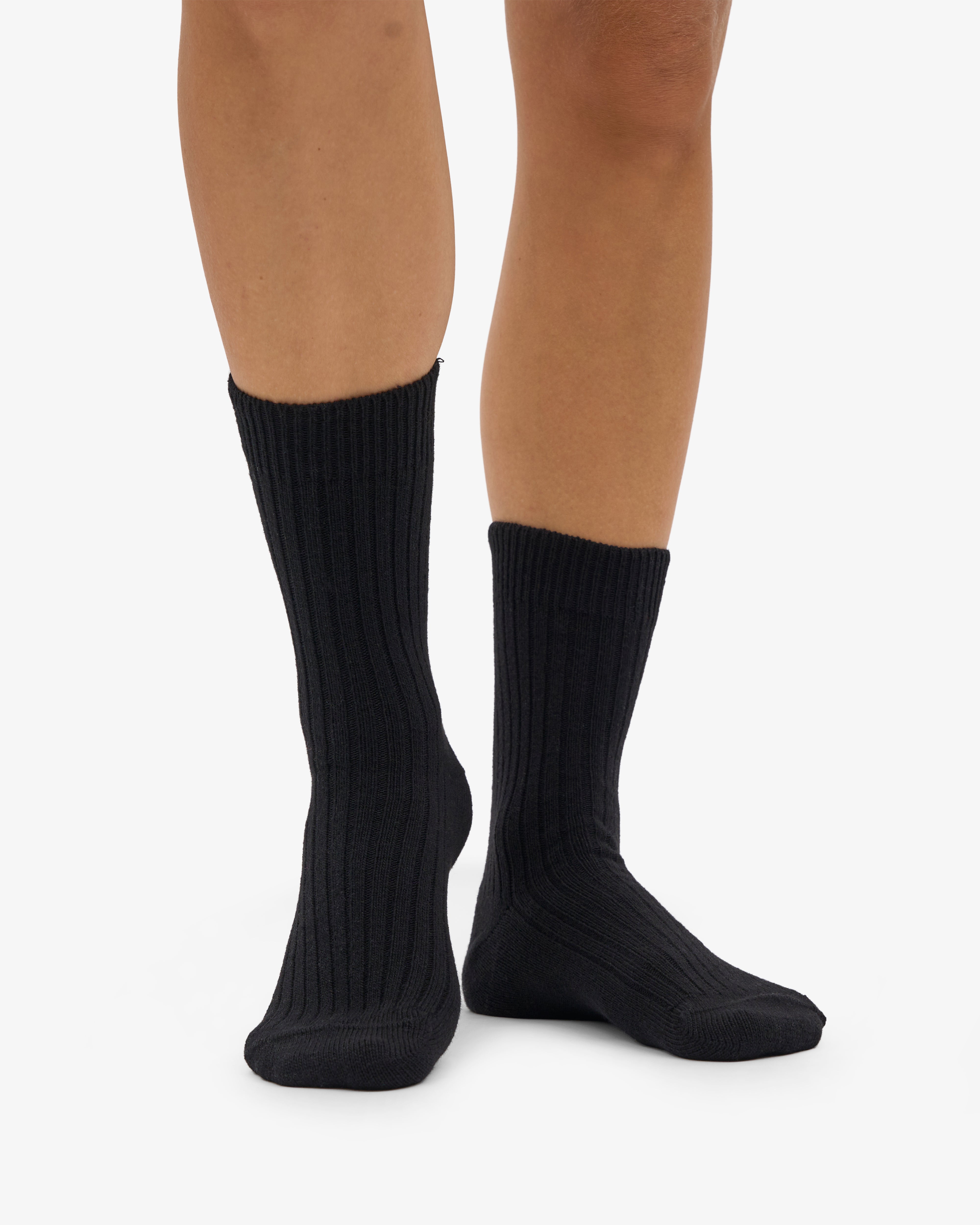 Merino Wool Blend Sock - Deep Black