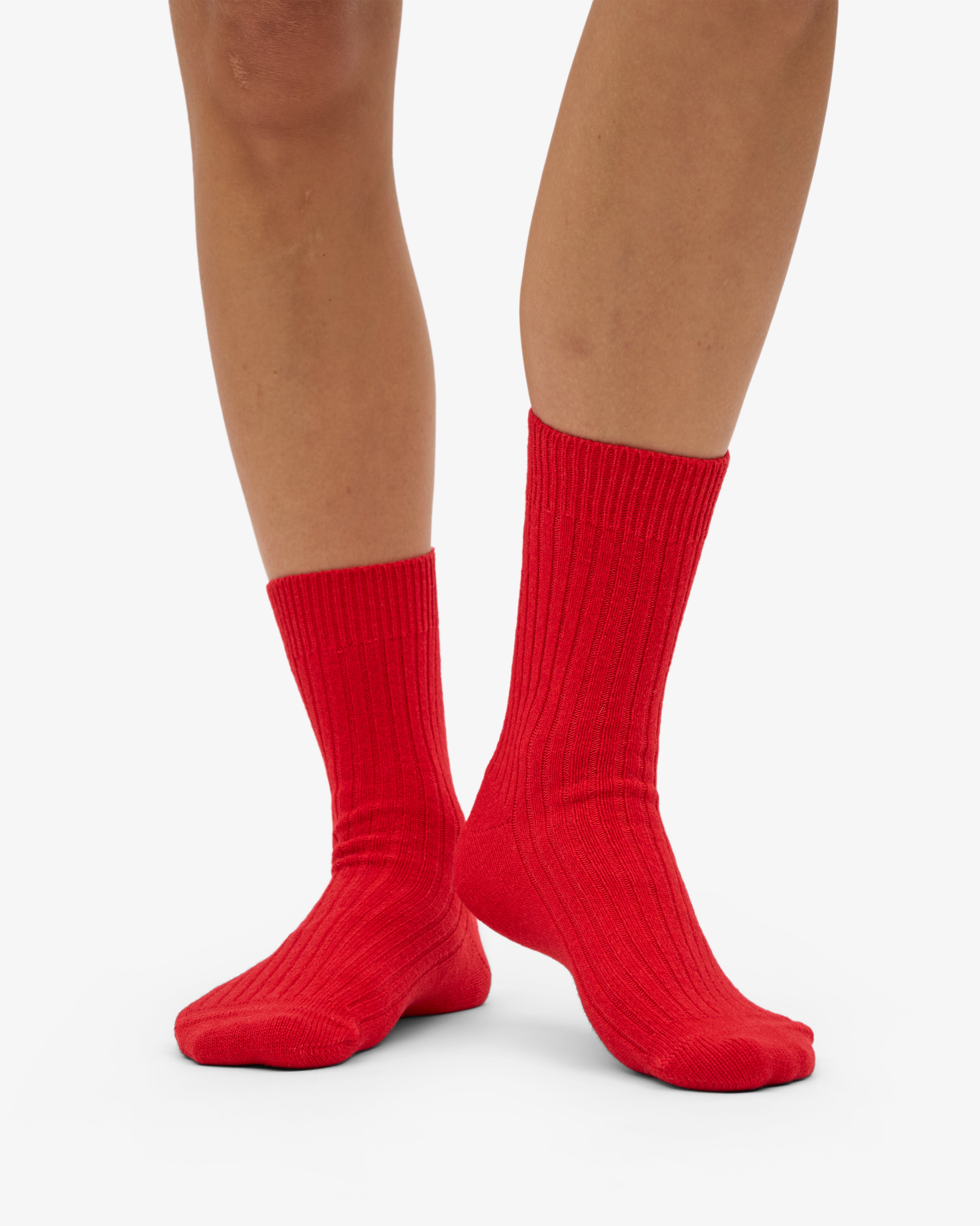 Merino Wool Blend Sock - Red Tangerine