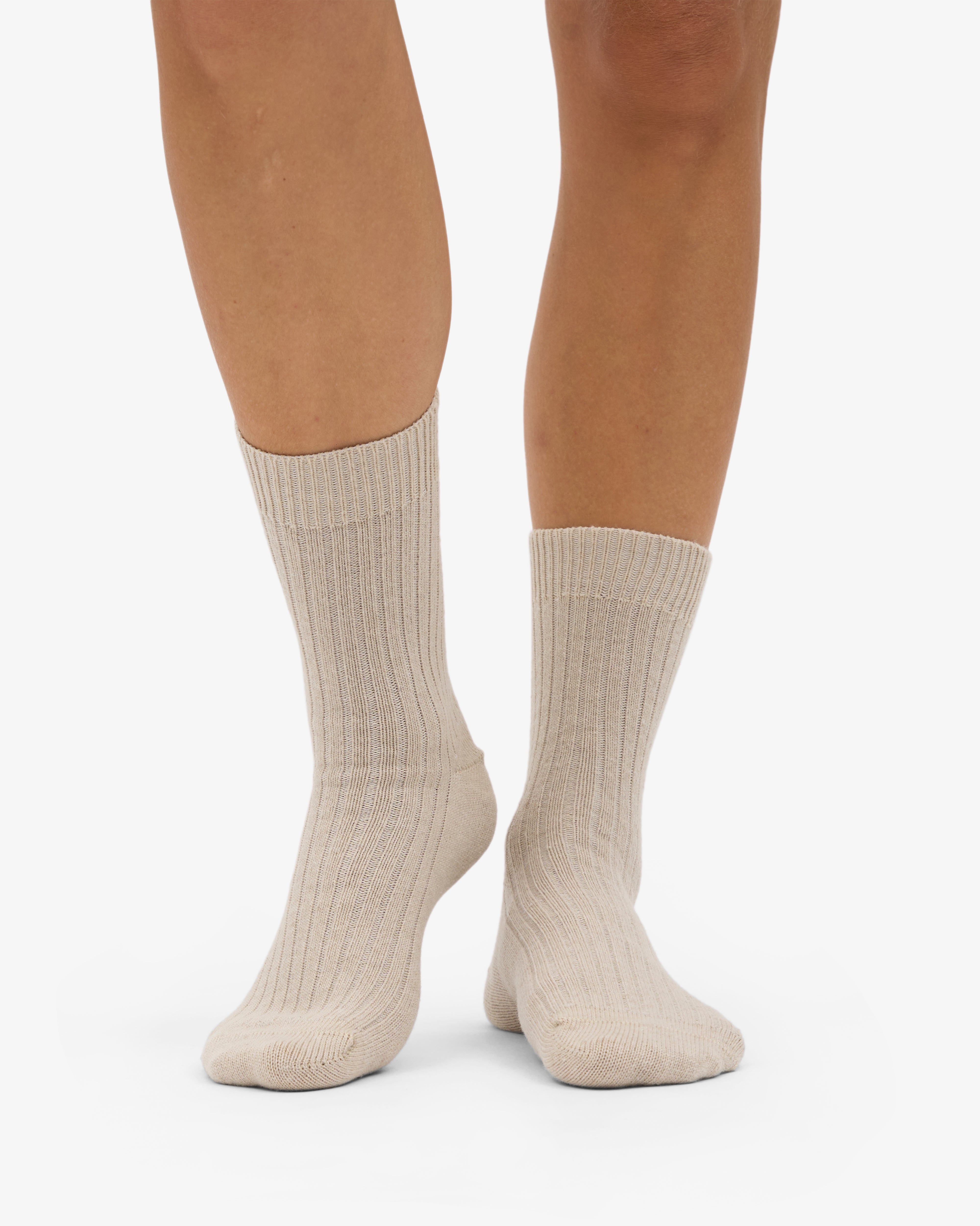 Merino Wool Blend Sock - Ivory White