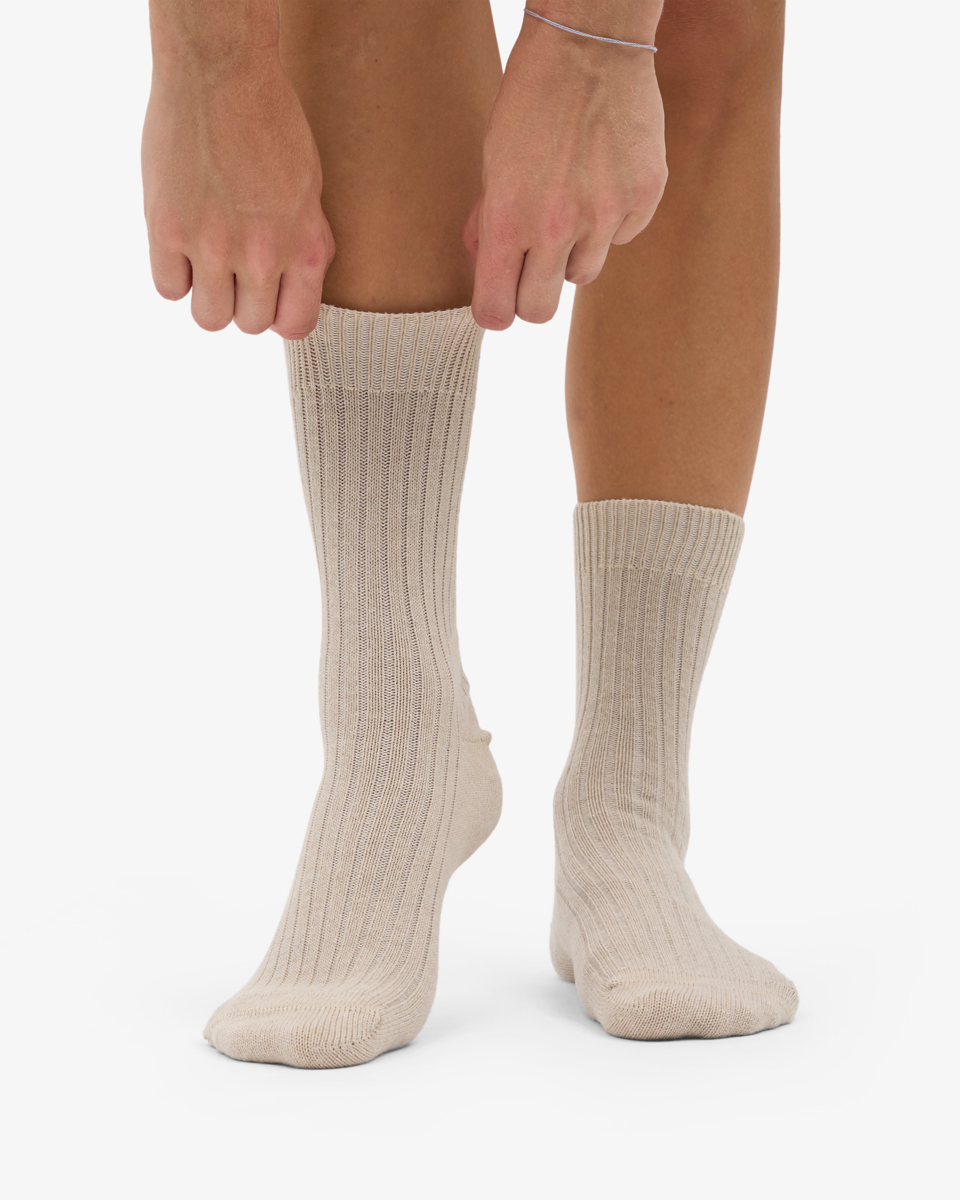 Merino Wool Blend Sock - Ivory White