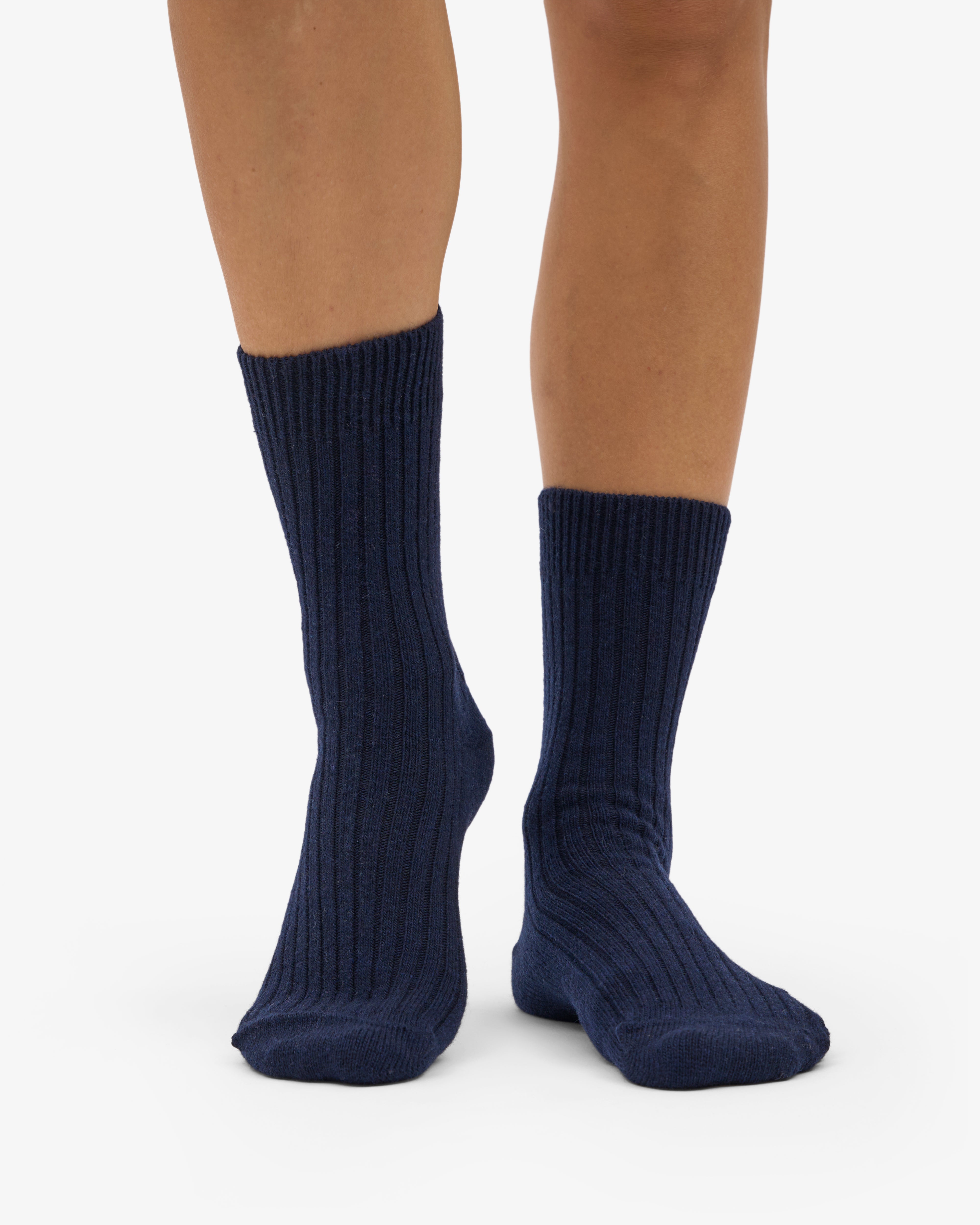 Merino Wool Blend Sock - Navy Blue