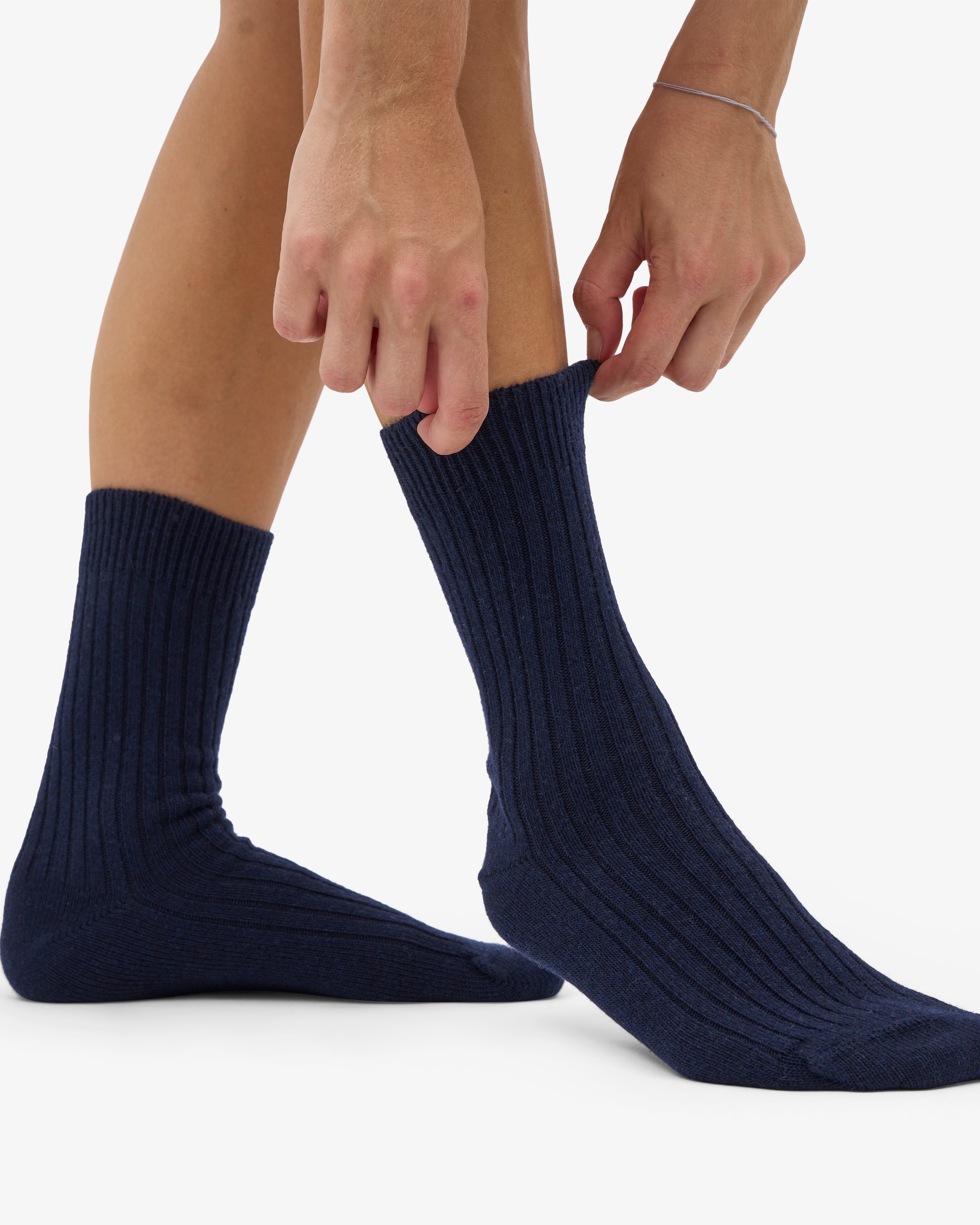 Merino Wool Blend Sock - Navy Blue