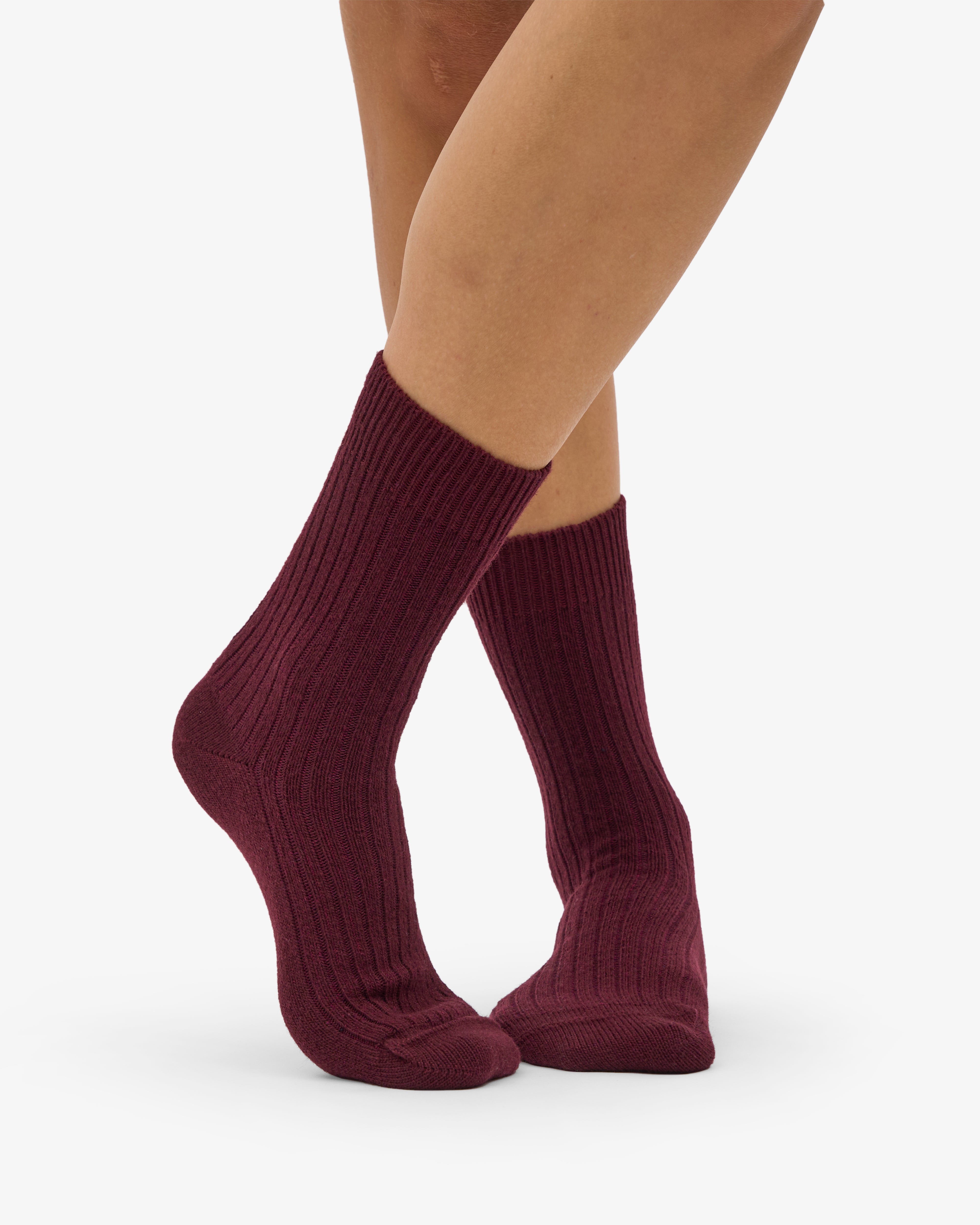Merino Wool Blend Sock - Oxblood Red