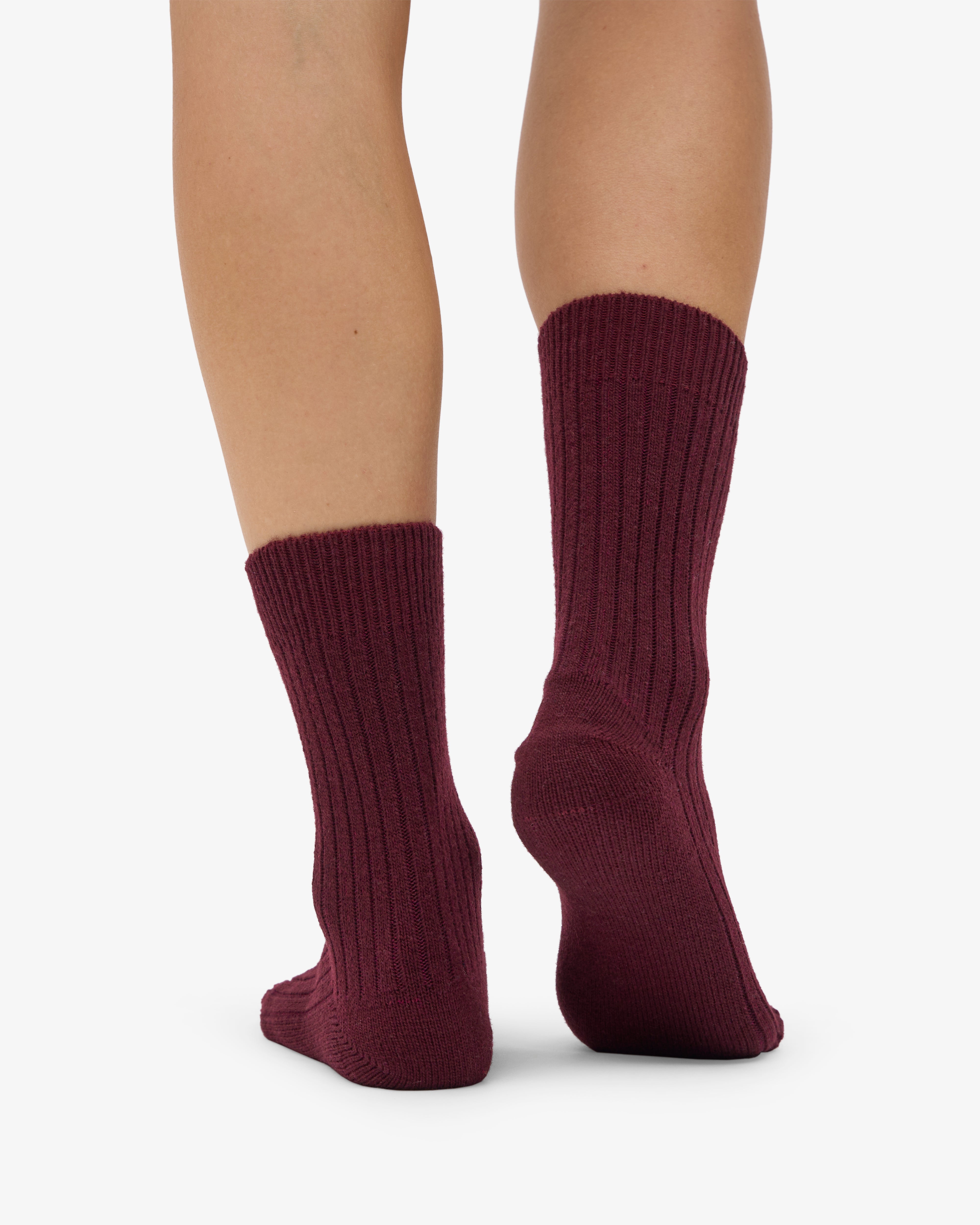 Merino Wool Blend Sock - Oxblood Red