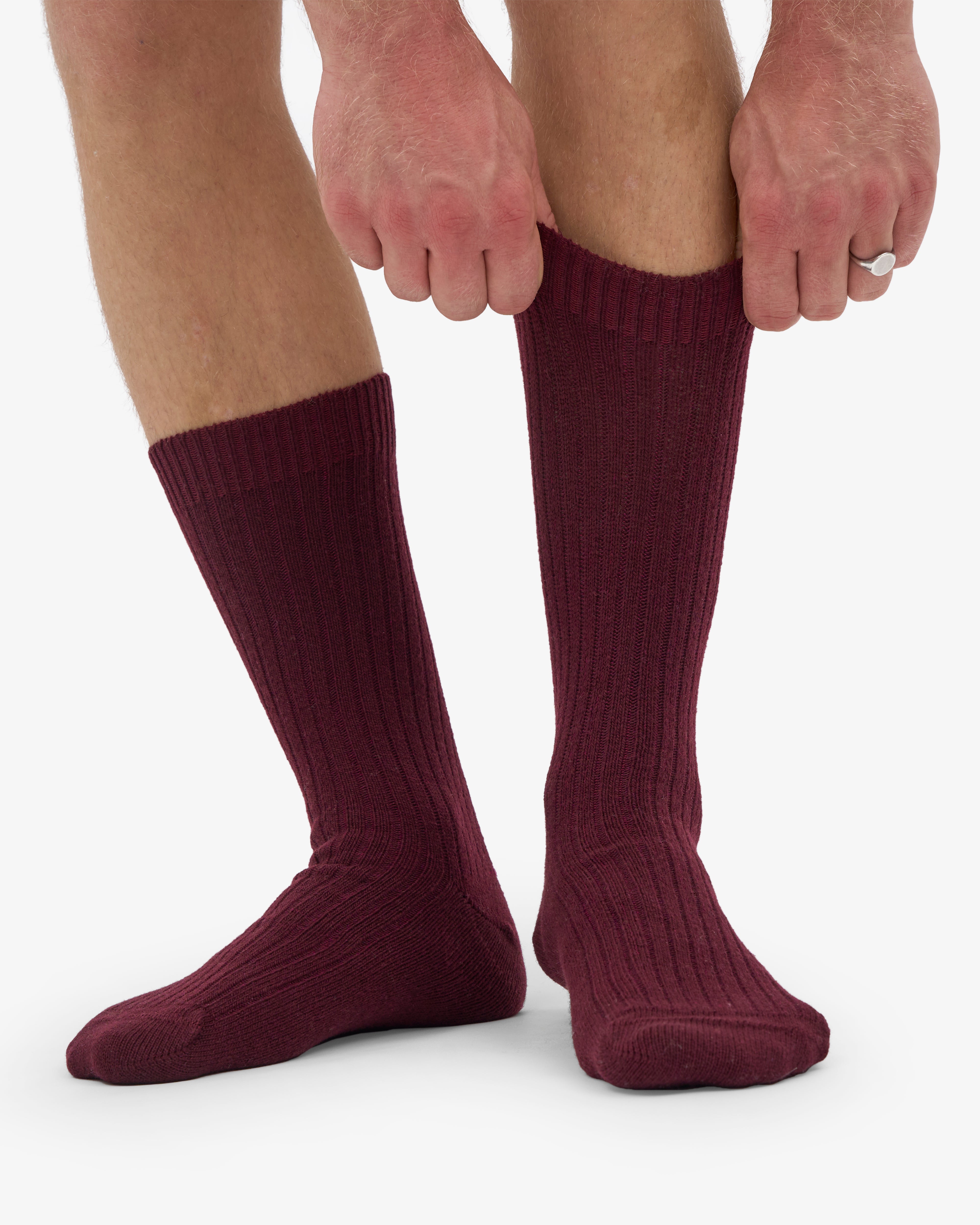 Merino Wool Blend Sock - Oxblood Red