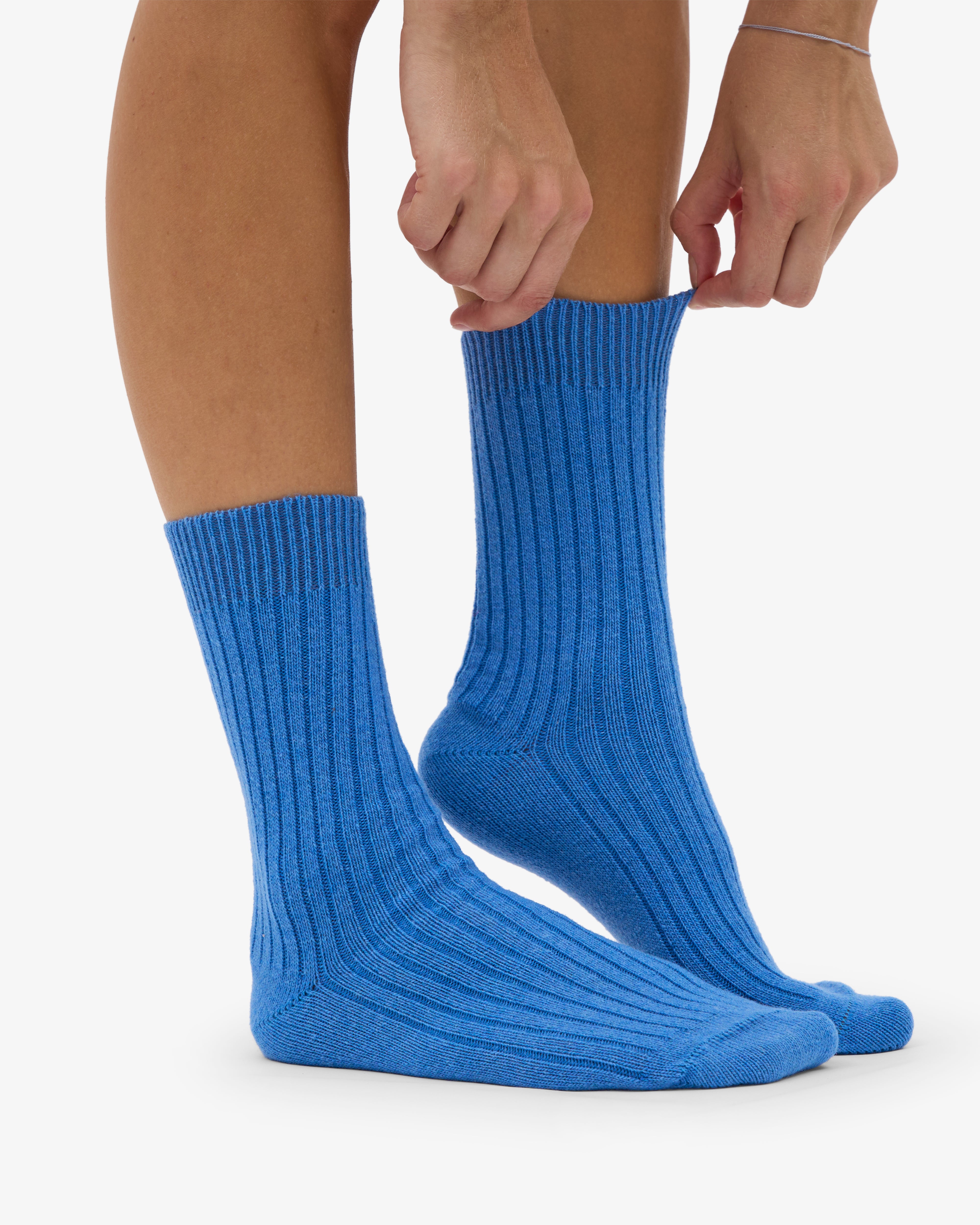 Merino Wool Blend Sock - Pacific Blue