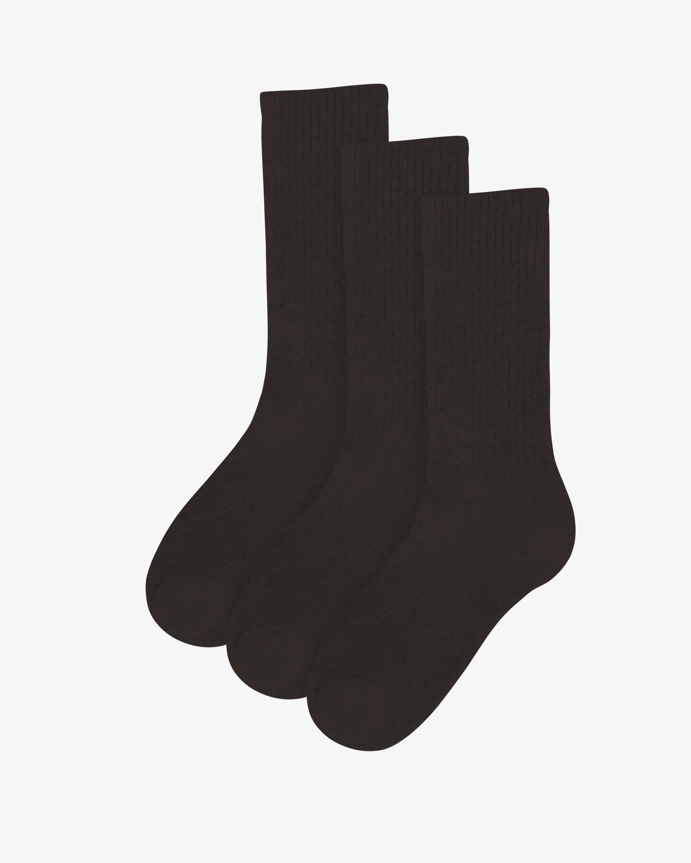 Organic Active Sock - Coffee Brown (3-Pack)