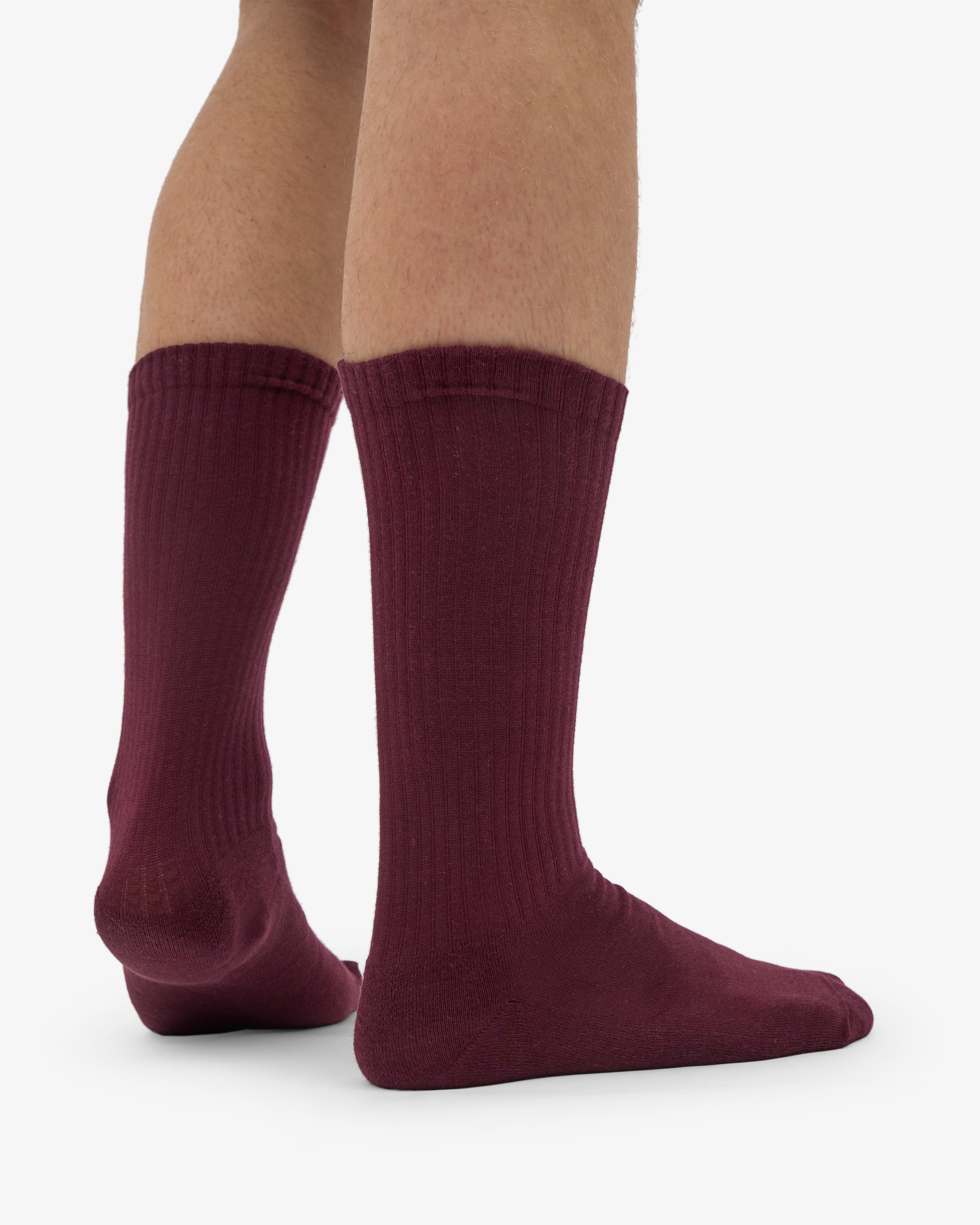 Organic Active Sock - Oxblood Red