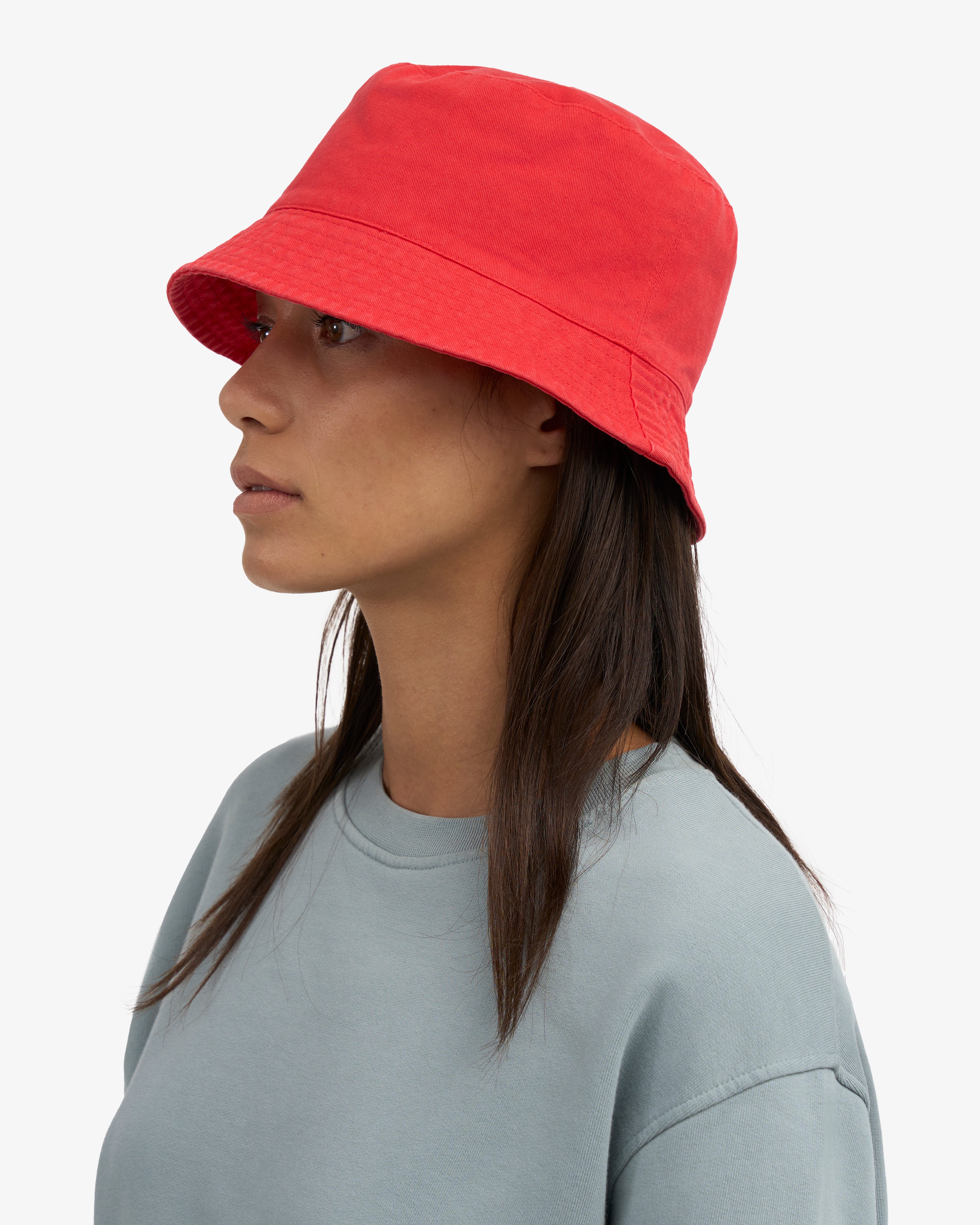 Organic Cotton Bucket Hat - Red Tangerine