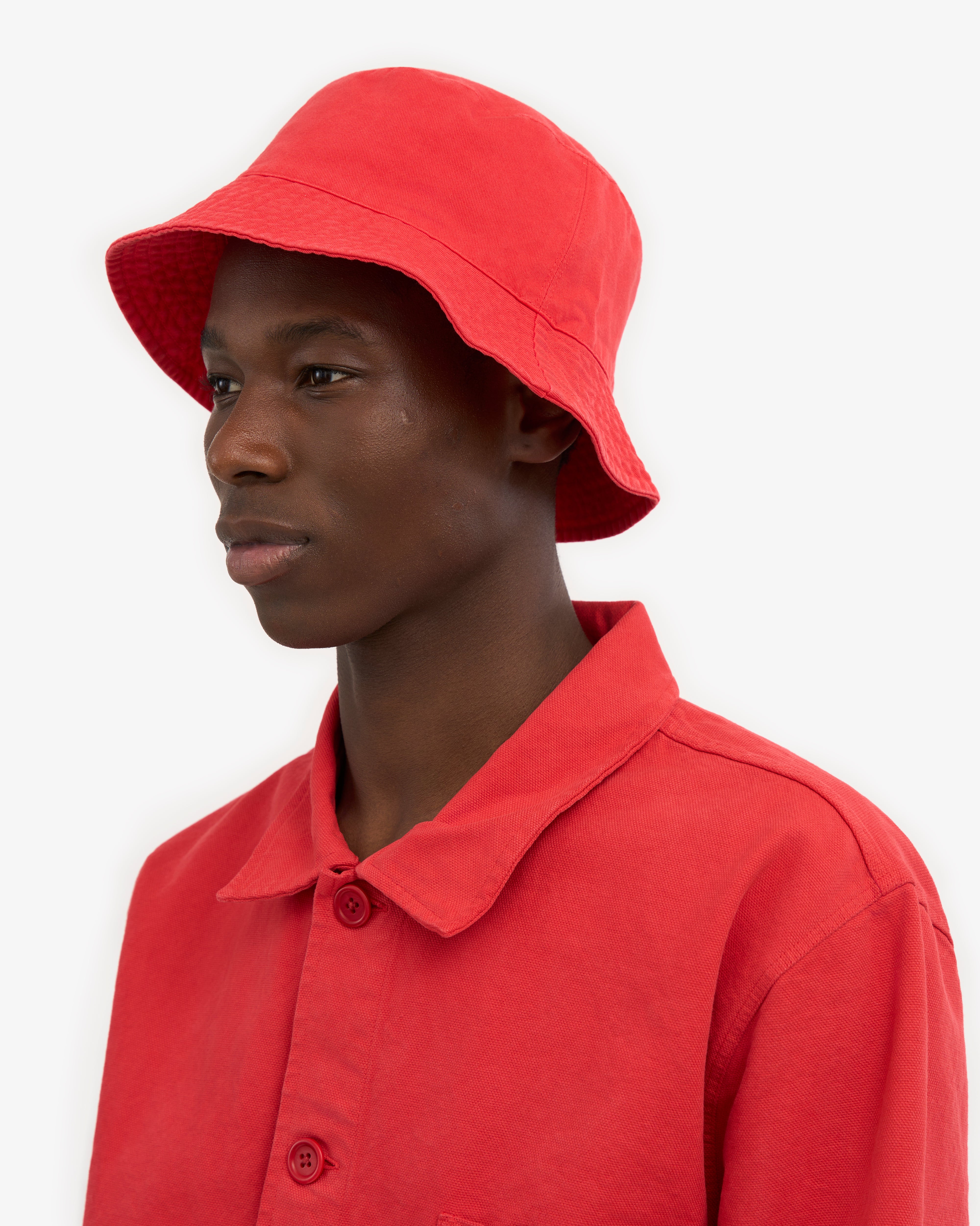 Organic Cotton Bucket Hat - Red Tangerine