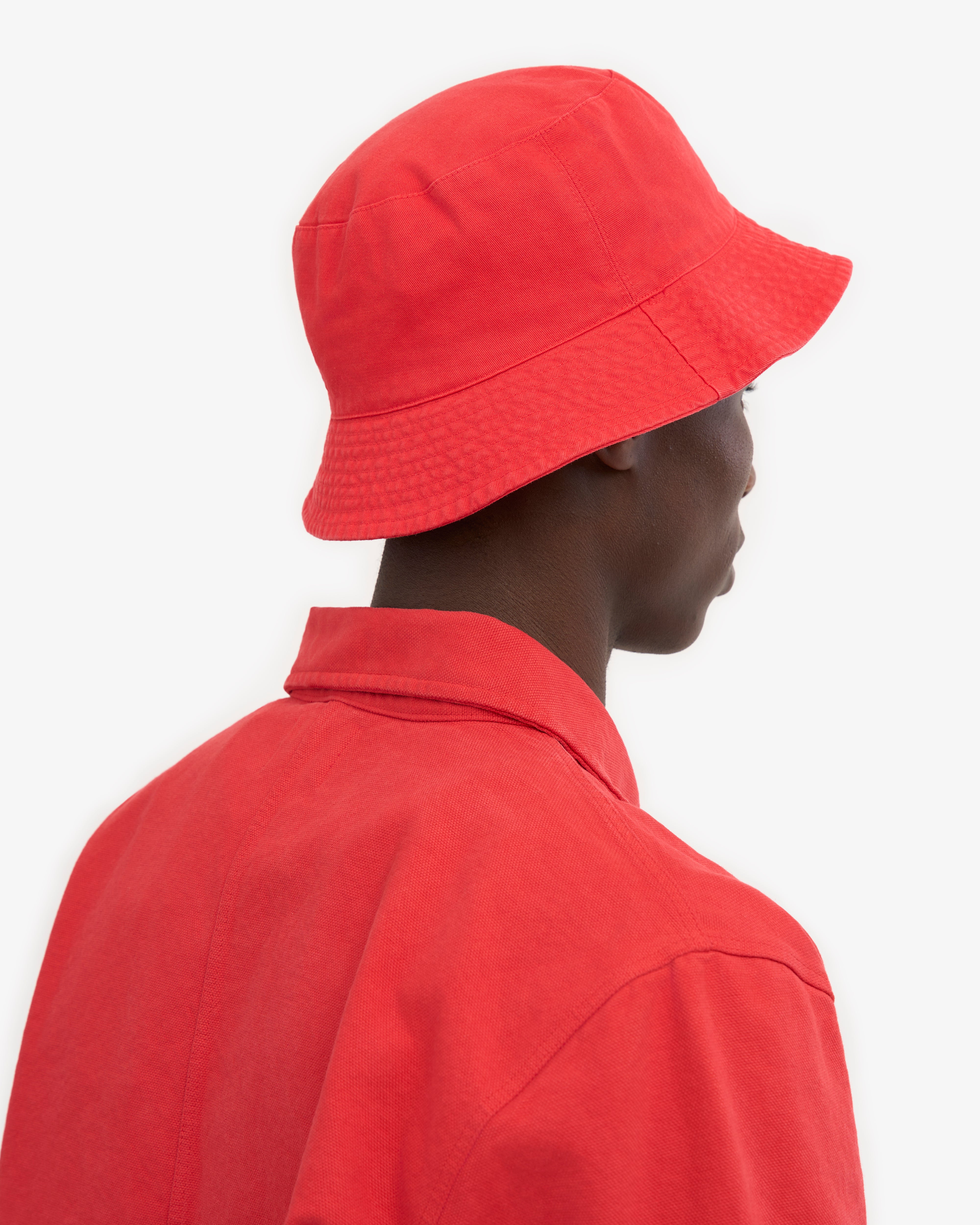 Organic Cotton Bucket Hat - Red Tangerine