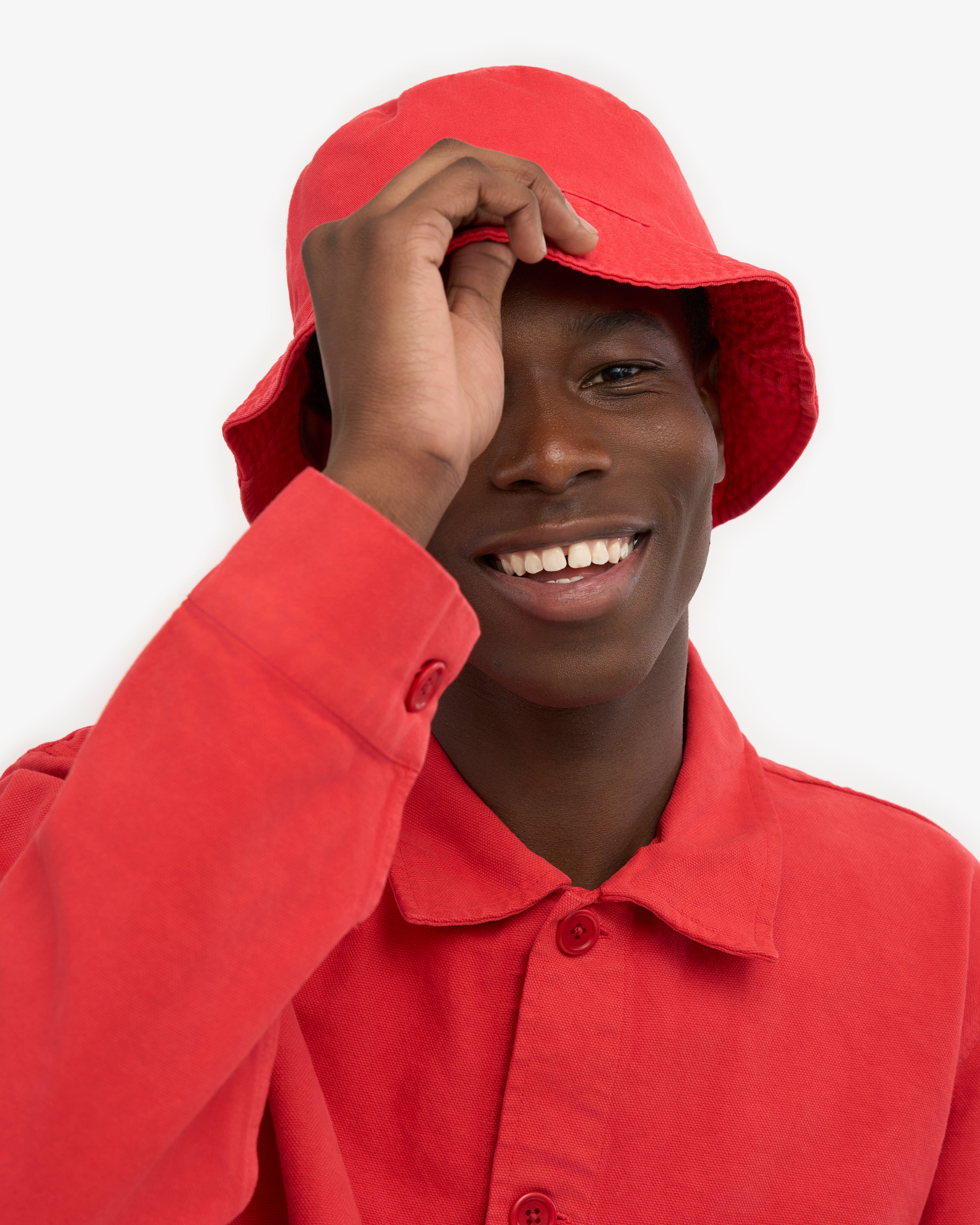 Organic Cotton Bucket Hat - Red Tangerine