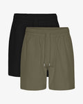 Organic Twill Shorts - Deep Black & Dusty Olive (2-Pack)