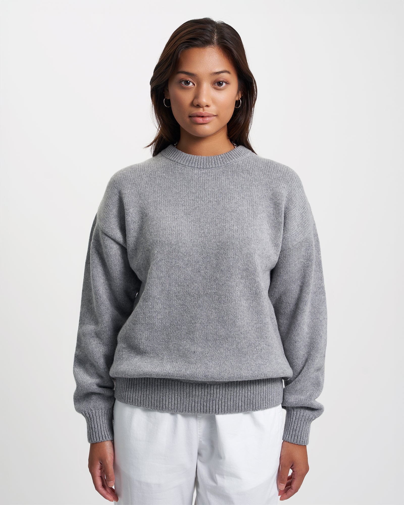 Oversized Merino Wool Crew - Faded Pink